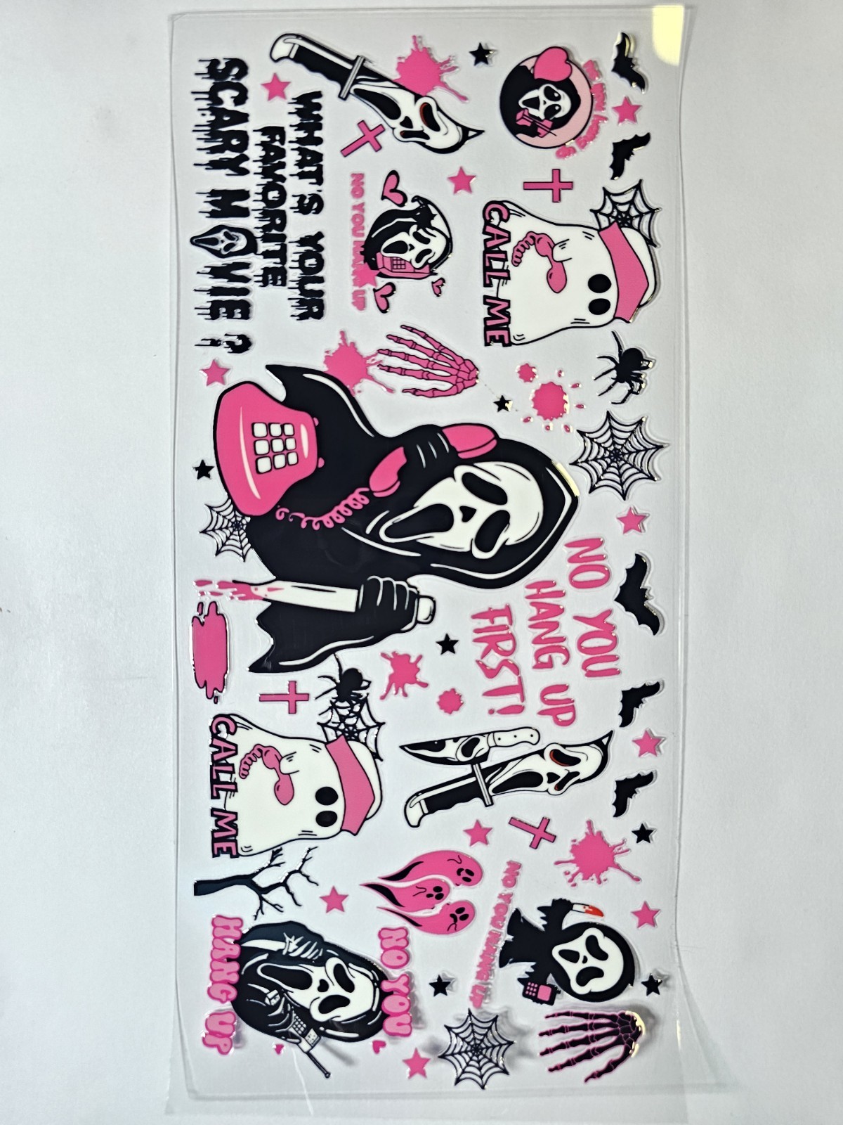 Ghost Face UV DTF Transfer Sticker Wrap Tumbler UVDTF BUY 10+ GET COMBINED SHIP