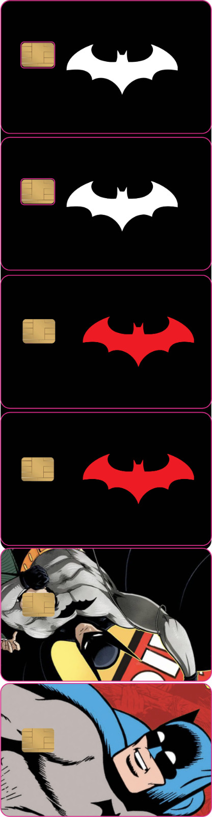 Batman Credit Card Skin (6-Pack) | DC Comics Sticker Decal Variety Pack