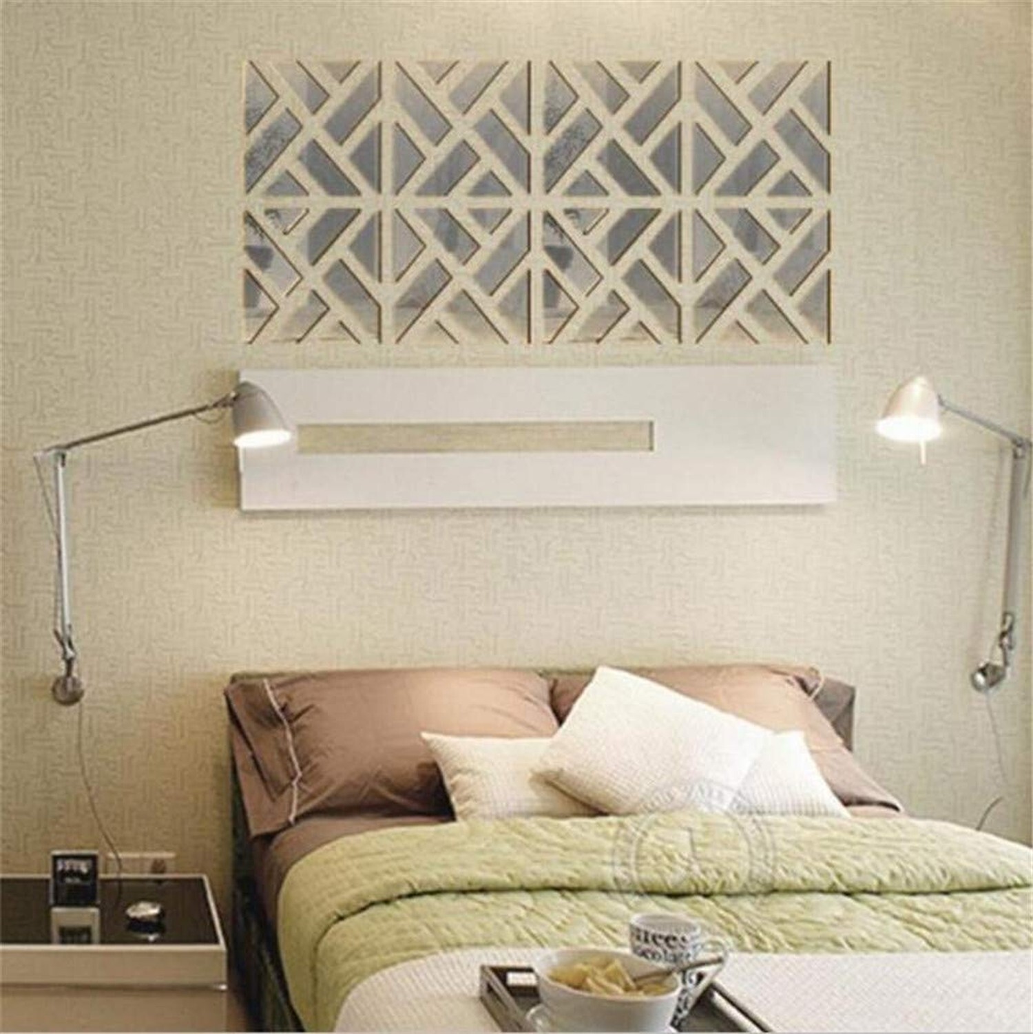 3D Mirror Wall Stickers, 4 Pcs Acrylic Crystal Art Wall Decal, Self Adhesive …