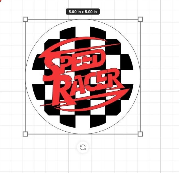 SPEED RACER 80'S CARTOON MACH 5 BLACK CHECKERED LOGO VINYL STICKERS 5×5!