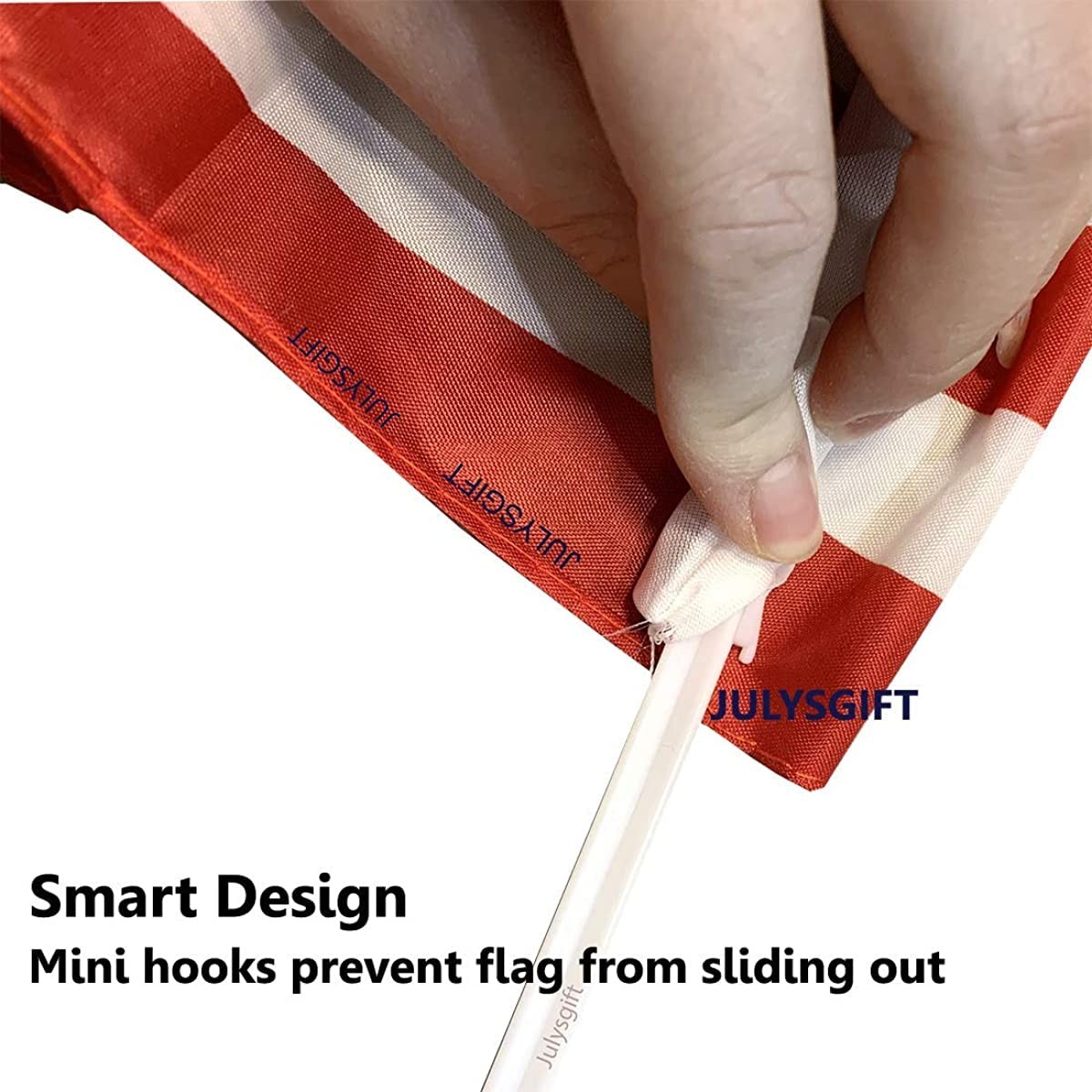 Pack of 2 US American Car Flag with Window Clip 17" x 12"