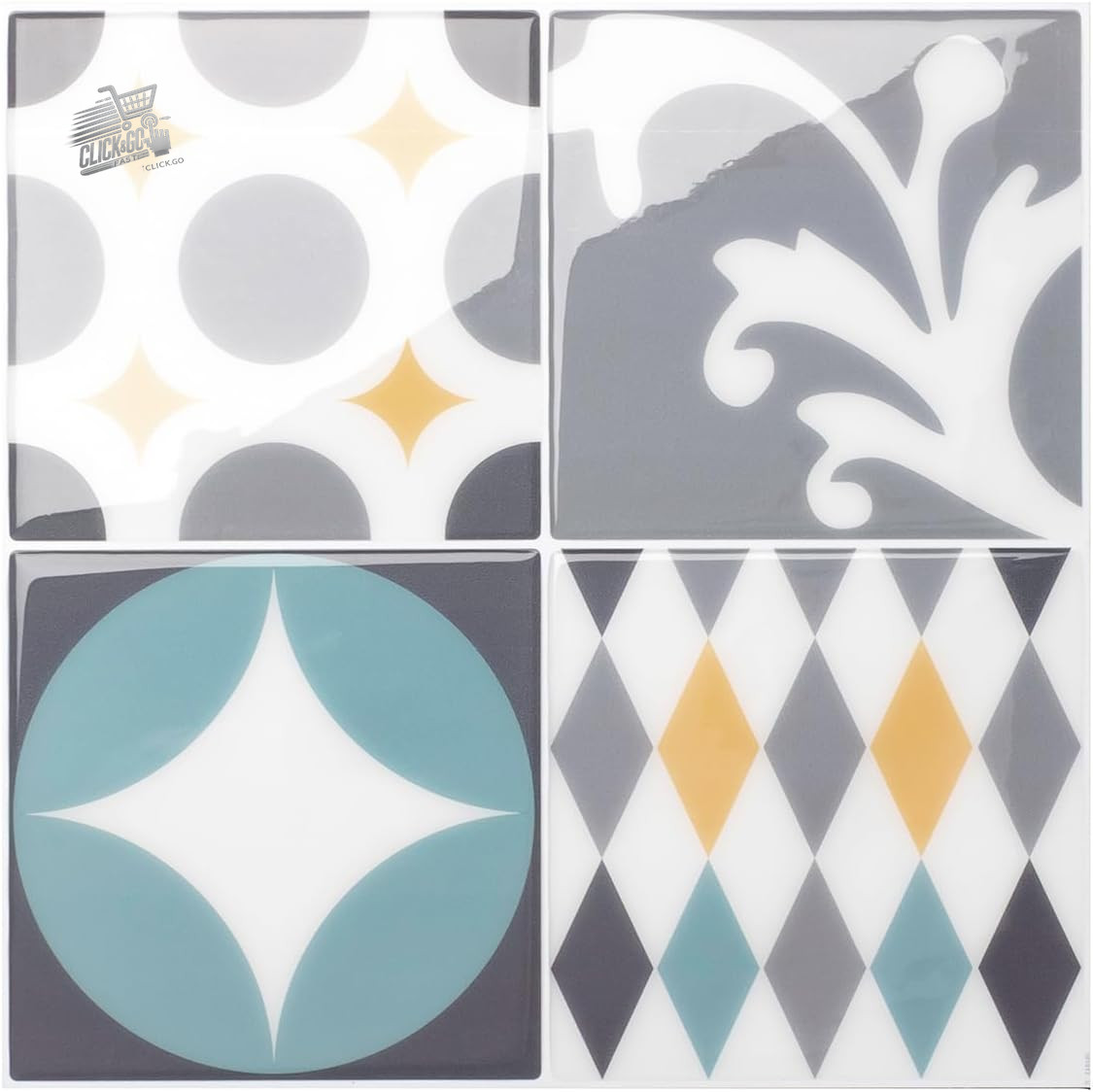 Credence – Kitchen Wall Sticker, Vintage, Multicolor, 3D, 5 Stickers From