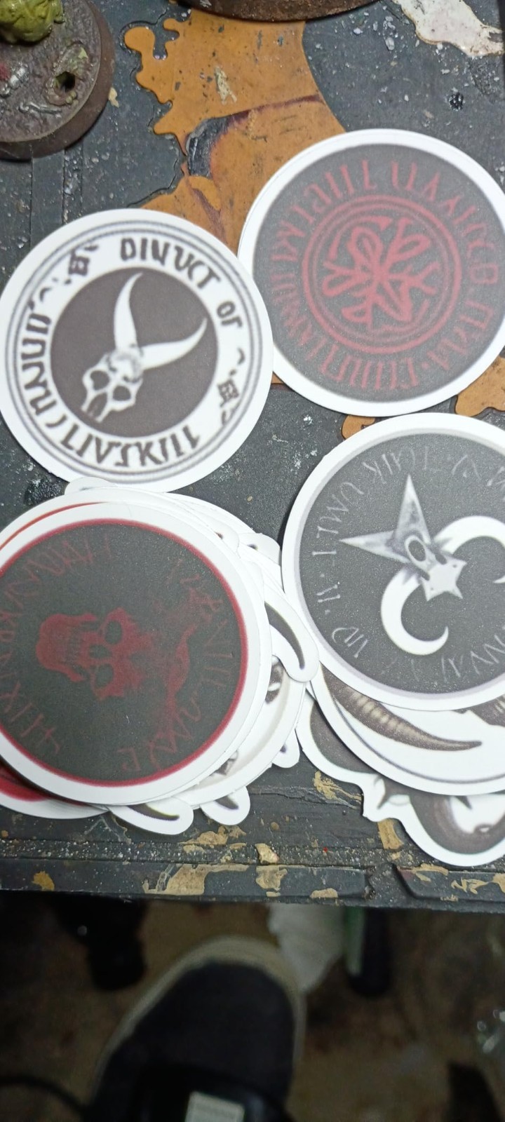 Satanic Goth Sticker Lot 50 Stickers Horror Gothic Skulls Satin Devil Skull Red
