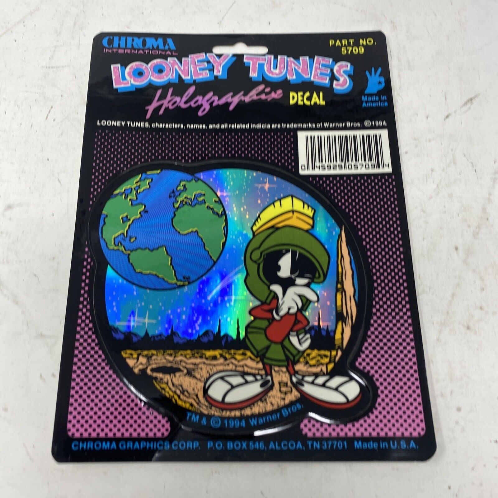 1994 chroma international Marvin the Martian holographic decal made in America