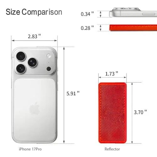 2Pcs Plastic Rectangular Stick-on Reflector Sticker () 3.70 x 1.73 in Red