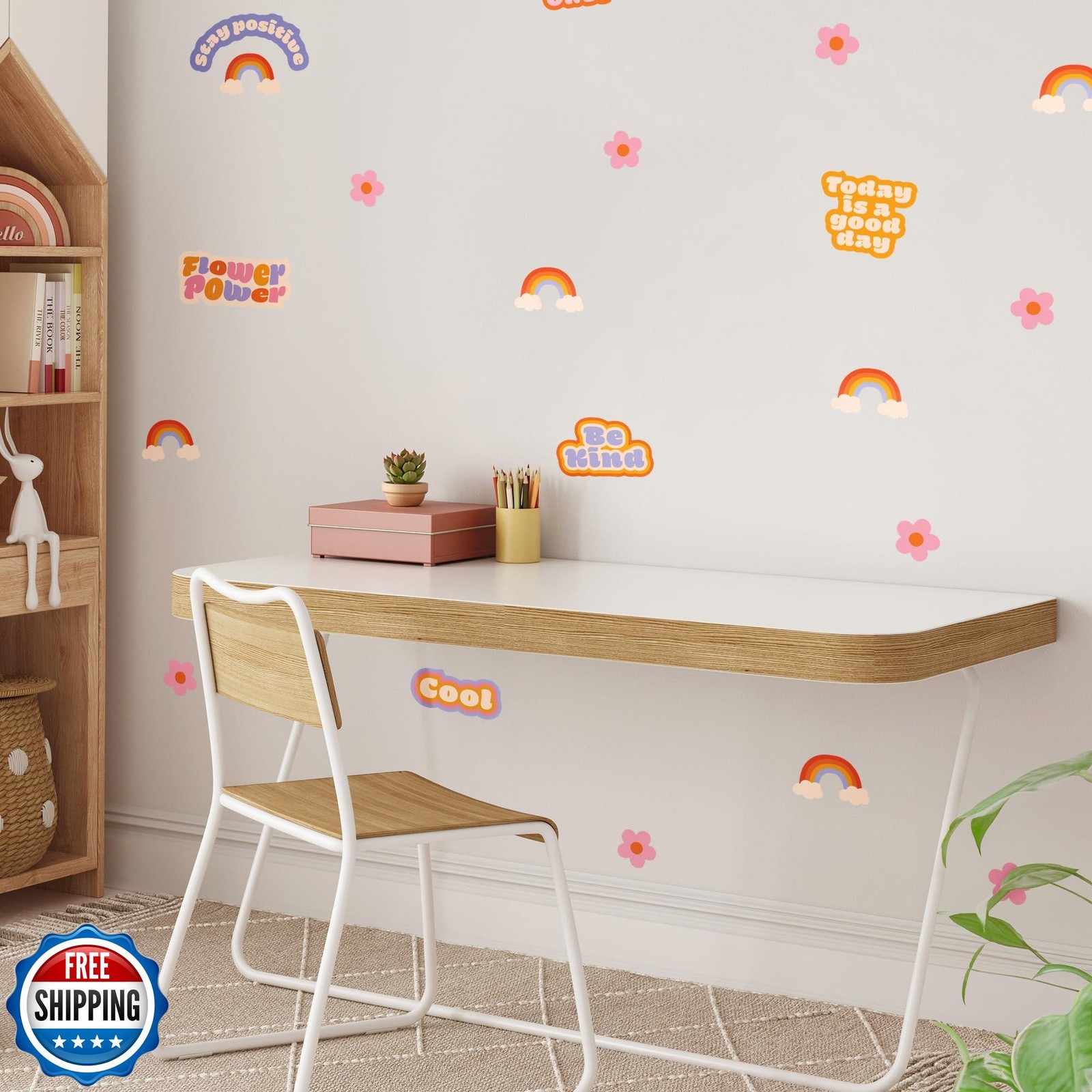 Teddylabels – Flower Power Decals – Easy-to-Apply and Removable Wall Stickers