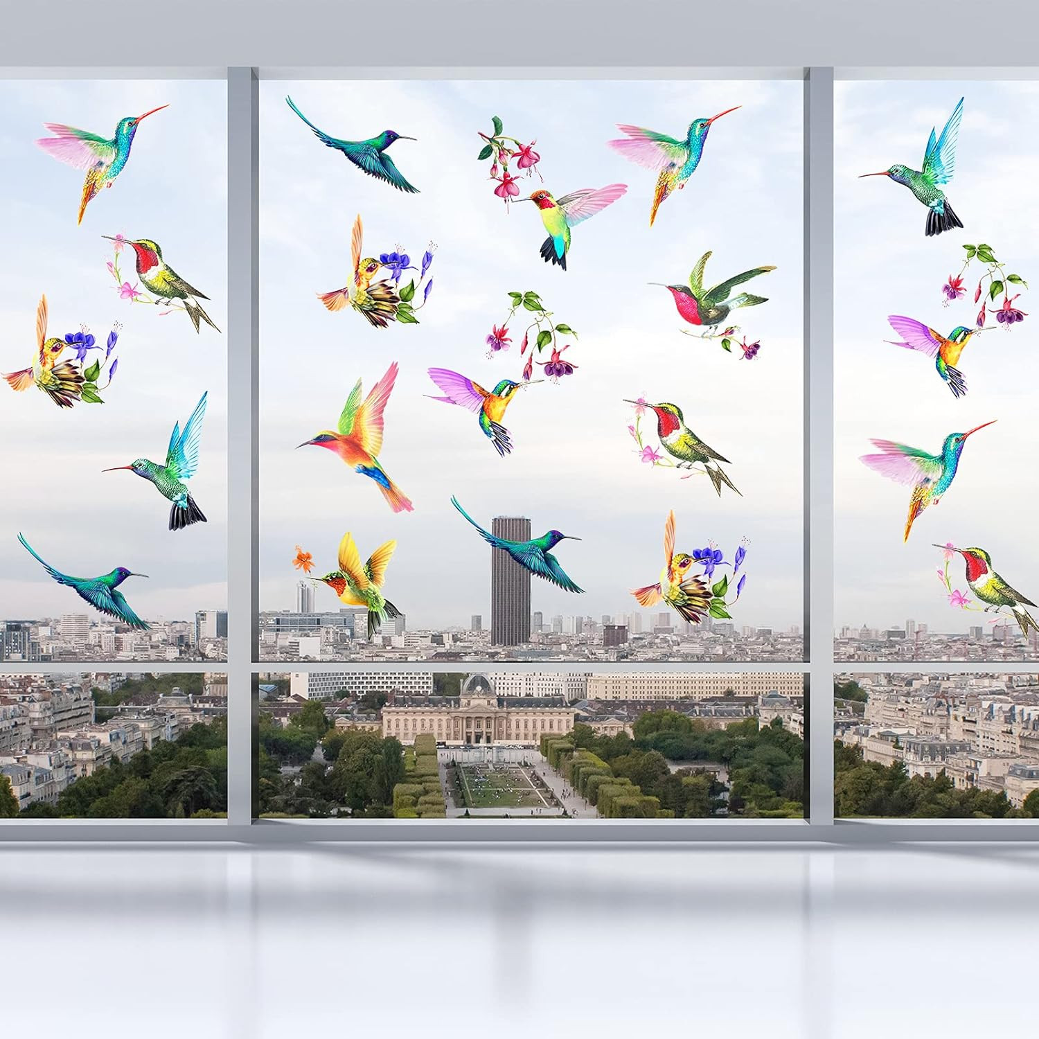 20 Pieces Large Size Hummingbird Window Hummingbird Decals for Window Anti-Colli