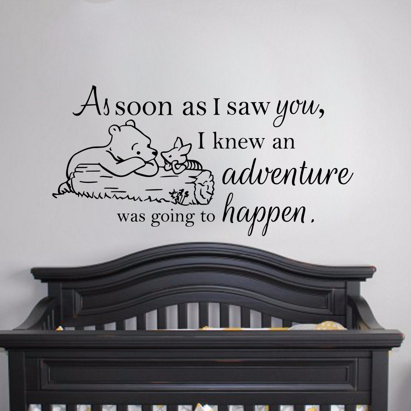 Winnie the Pooh Quote – Wall Vinyl Decal Pooh and Piglet Image Baby Shower Gift
