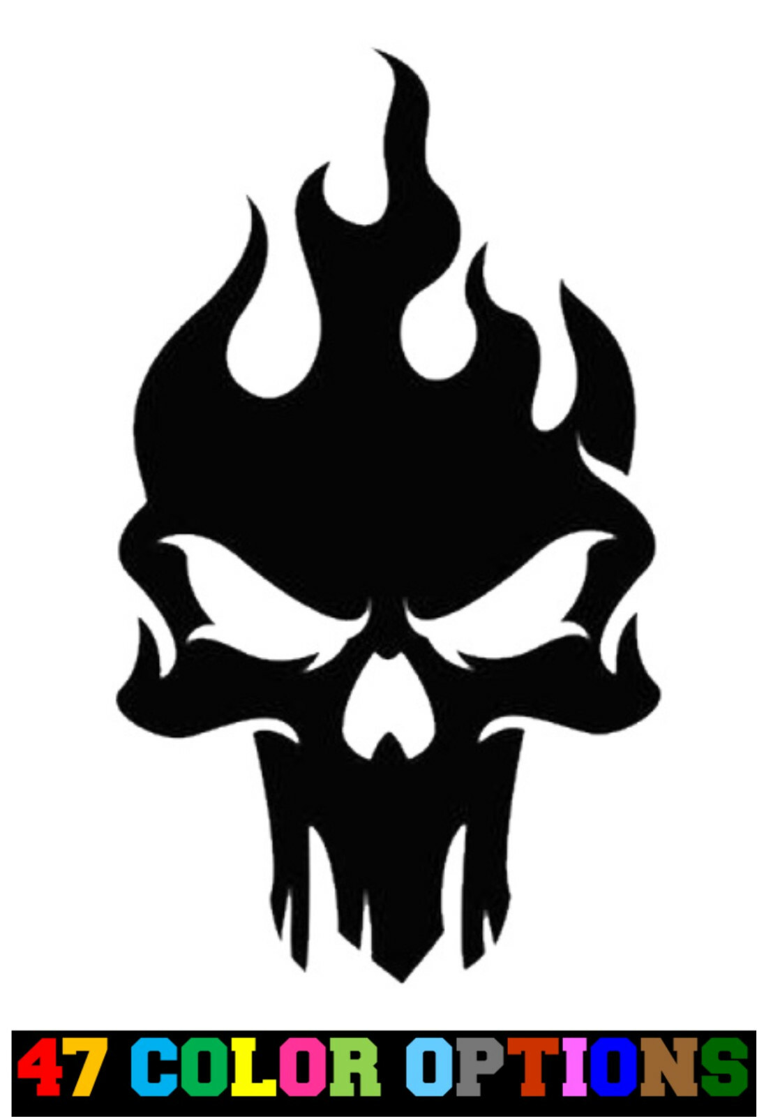 Vinyl Decal Truck Car Sticker Laptop – Zombie Horror Flames Burning Skull v3