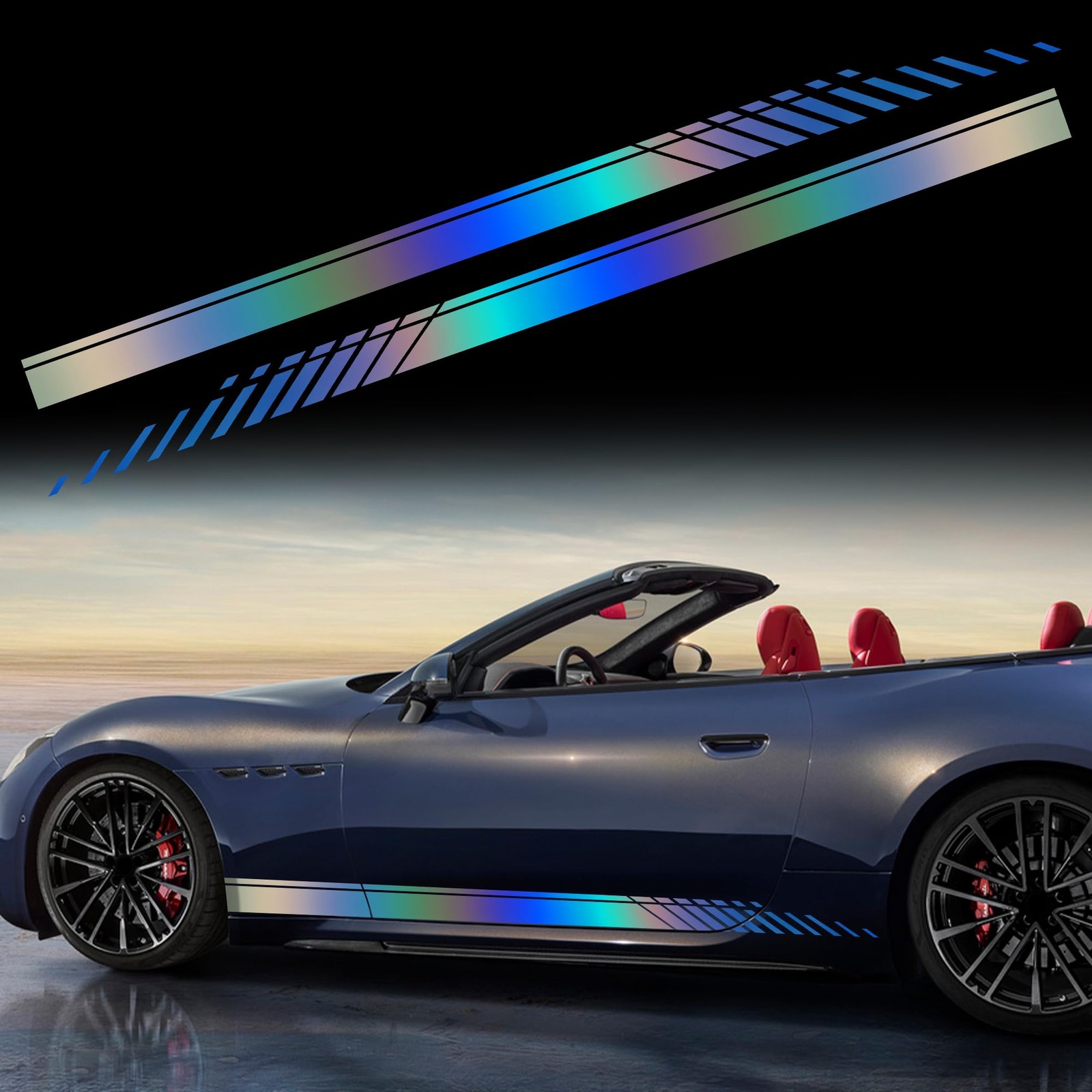 2Pcs 74" Car Body Side Stickers Racing Sports Stripe Decals for Car Universa…