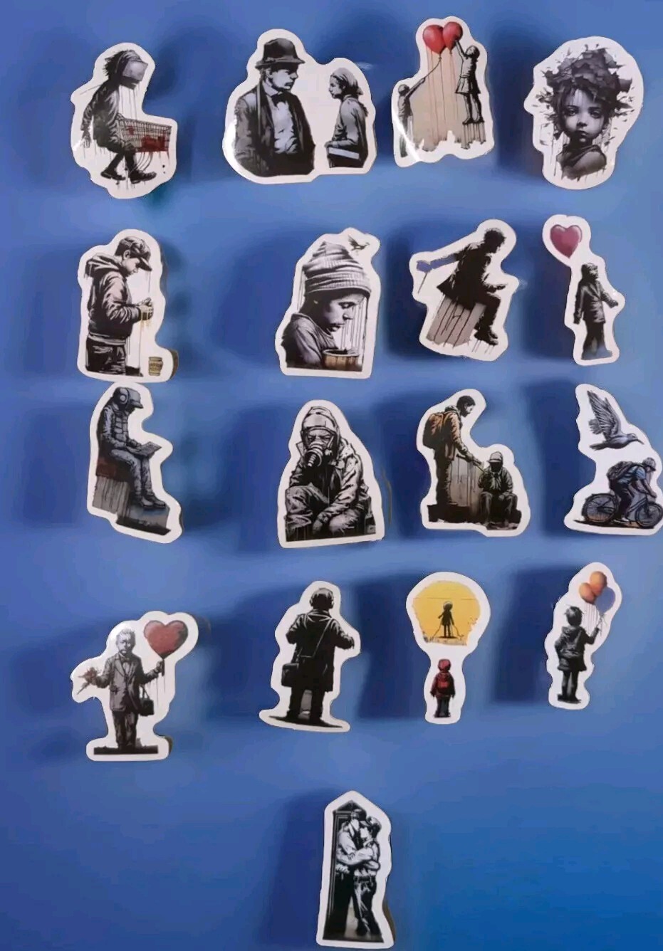 17 Pc. Banksy Art Sticker Pack White – Waterproof – Street Art – France