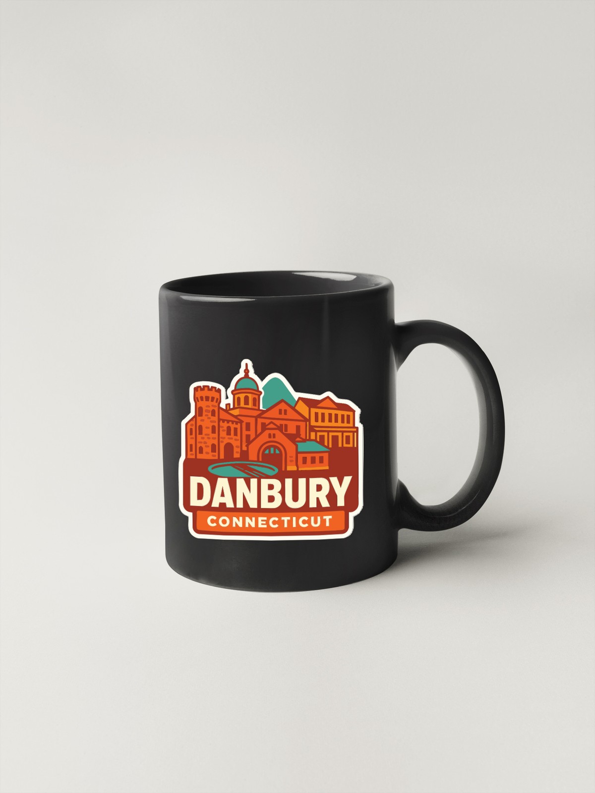Danbury Connecticut Sticker Decal Vinyl Die-Cut City Skyline Landmark Design