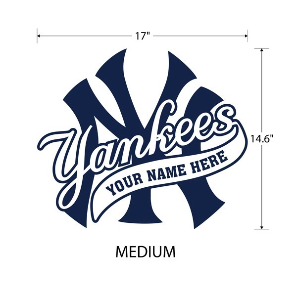 NY Yankees Logo Wall Decal w/ Your Name or Original Wording Home Car Decor