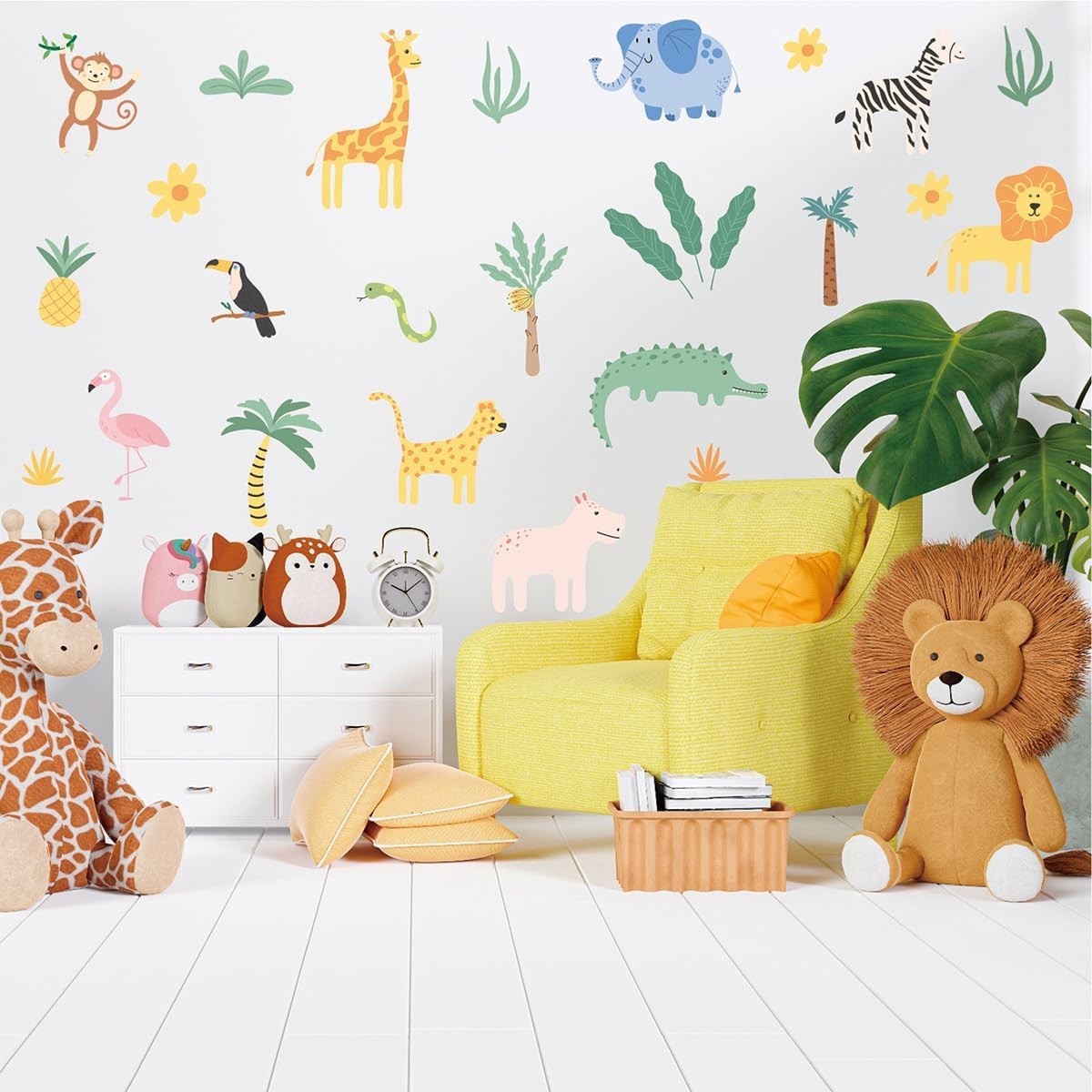 Cute Jungle Animal Wall Decals – 26 Waterproof Safari Stickers for Nursery Bliss
