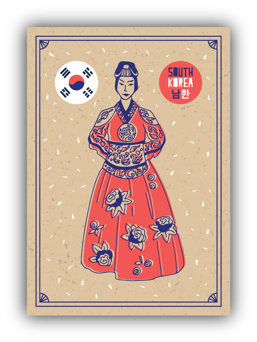 South Korea Illustration Vinyl Sticker Car Bumper Decal