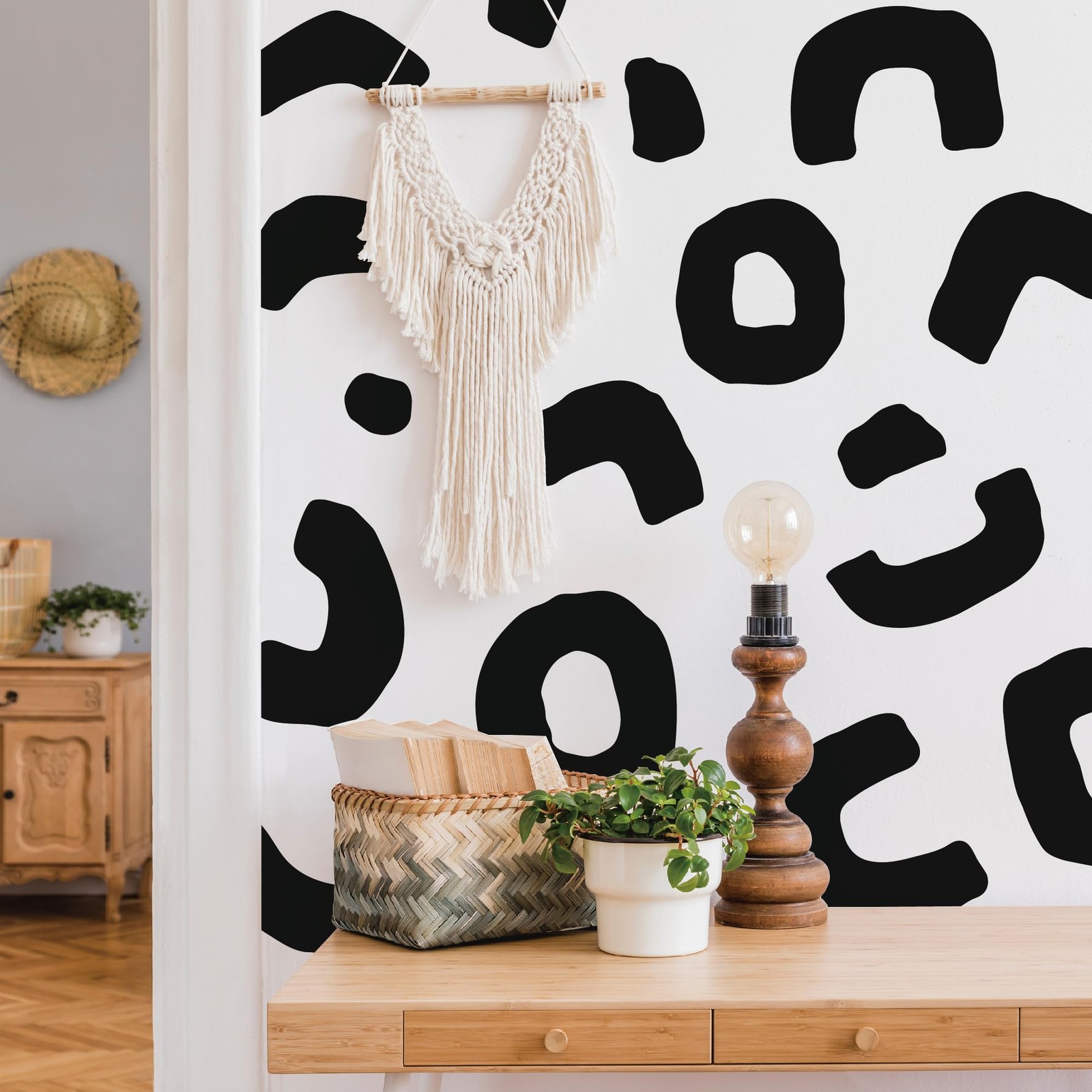 Large Boho Geometric Wall Decal Abstract Art Sticker, Modern Irregular Shapes…