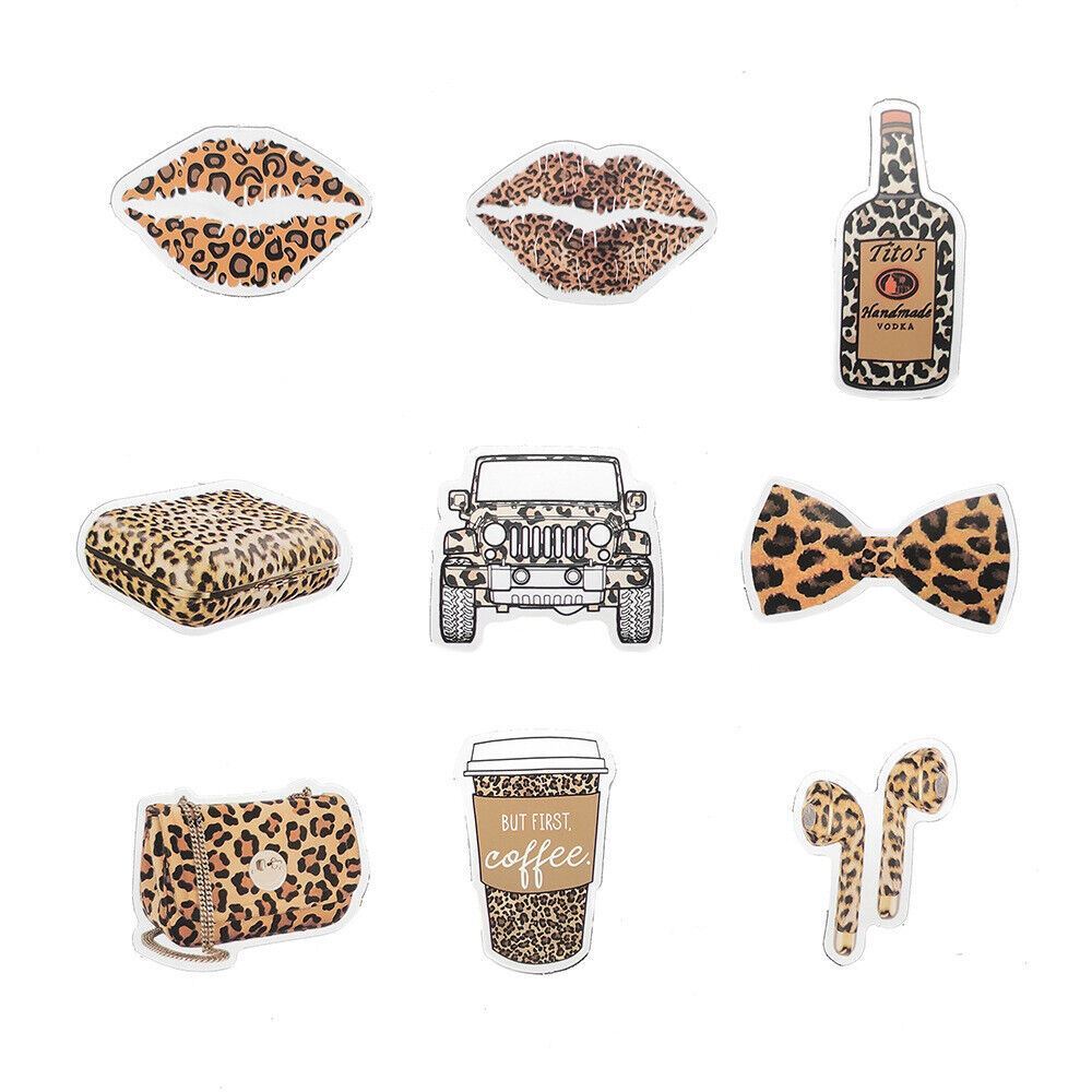 LEOPARD Tiger PRINT Stickers~Animal LIPS Hearts FLOWERS+ Vinyl Laptop Decals