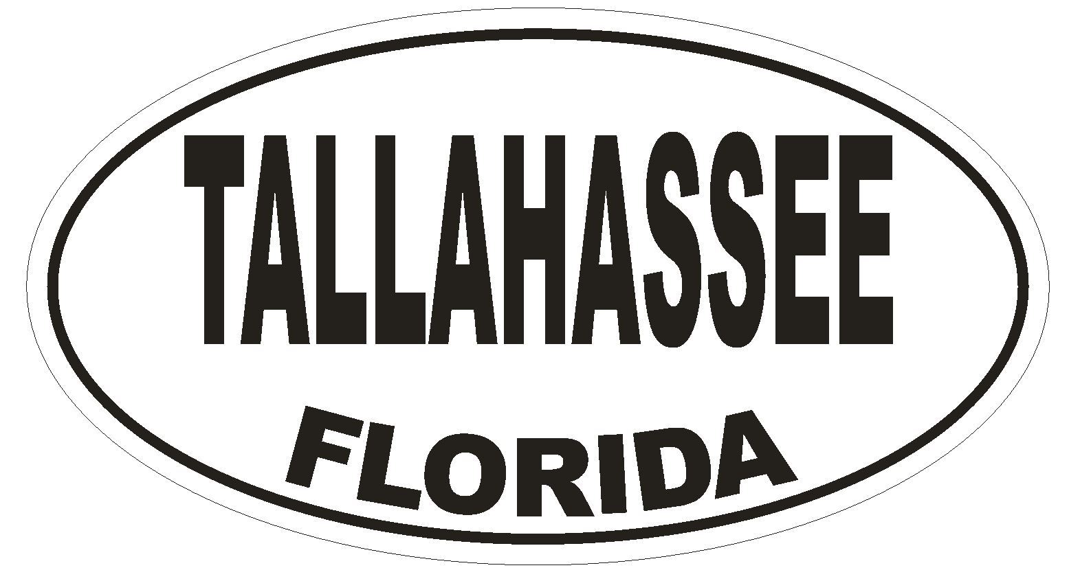 Tallahassee Florida Oval Bumper Sticker or Helmet Sticker D1601 Euro Oval