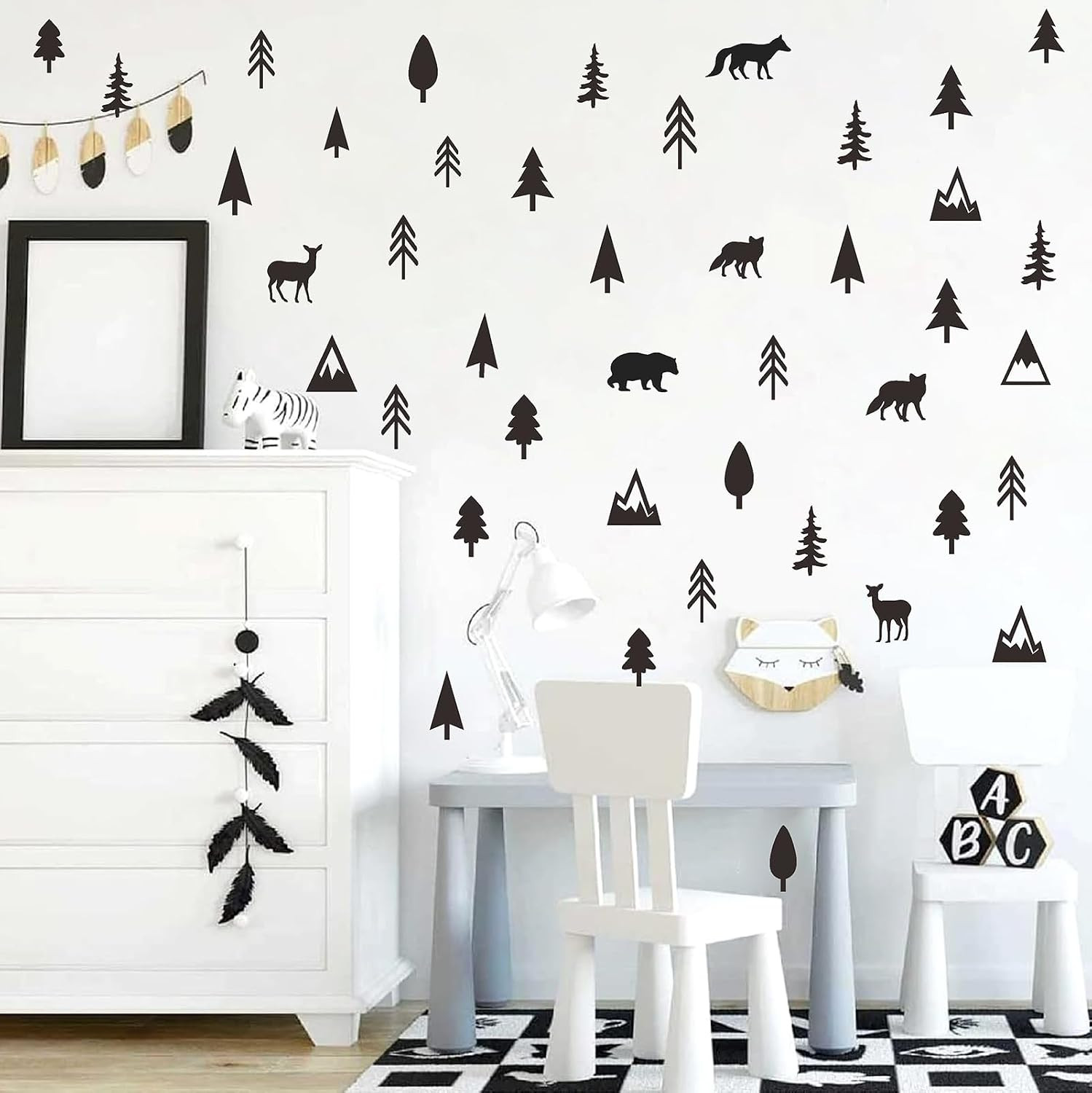 Woodland Animal Wall Decals – Vinyl Forest Animal Stickers for Kids Room