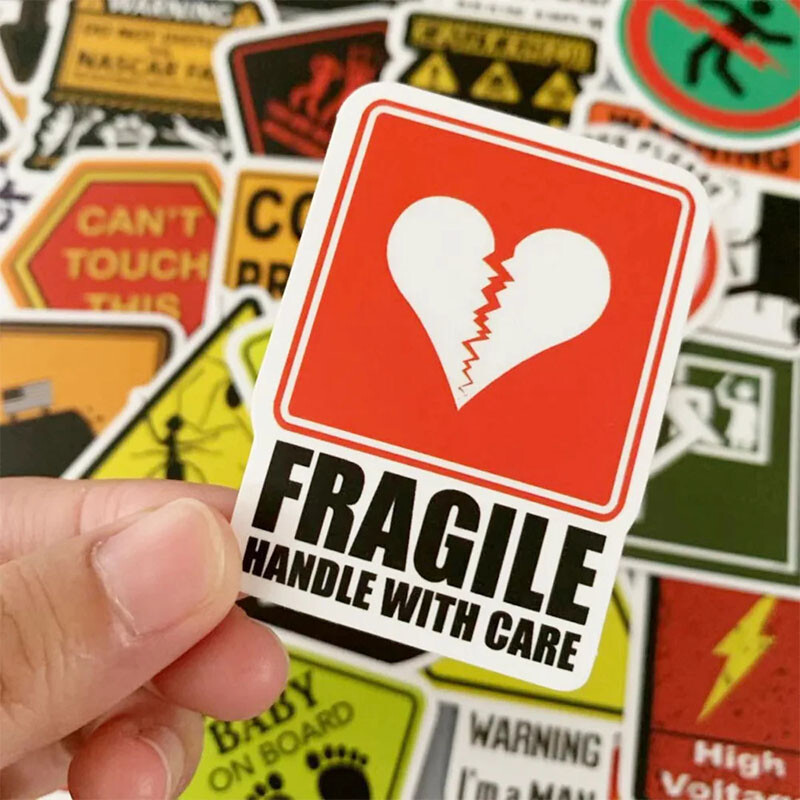 50PCS Funny Warning Caution Danger Signs Vinyl Decal Stickers Pack Laptop Phone