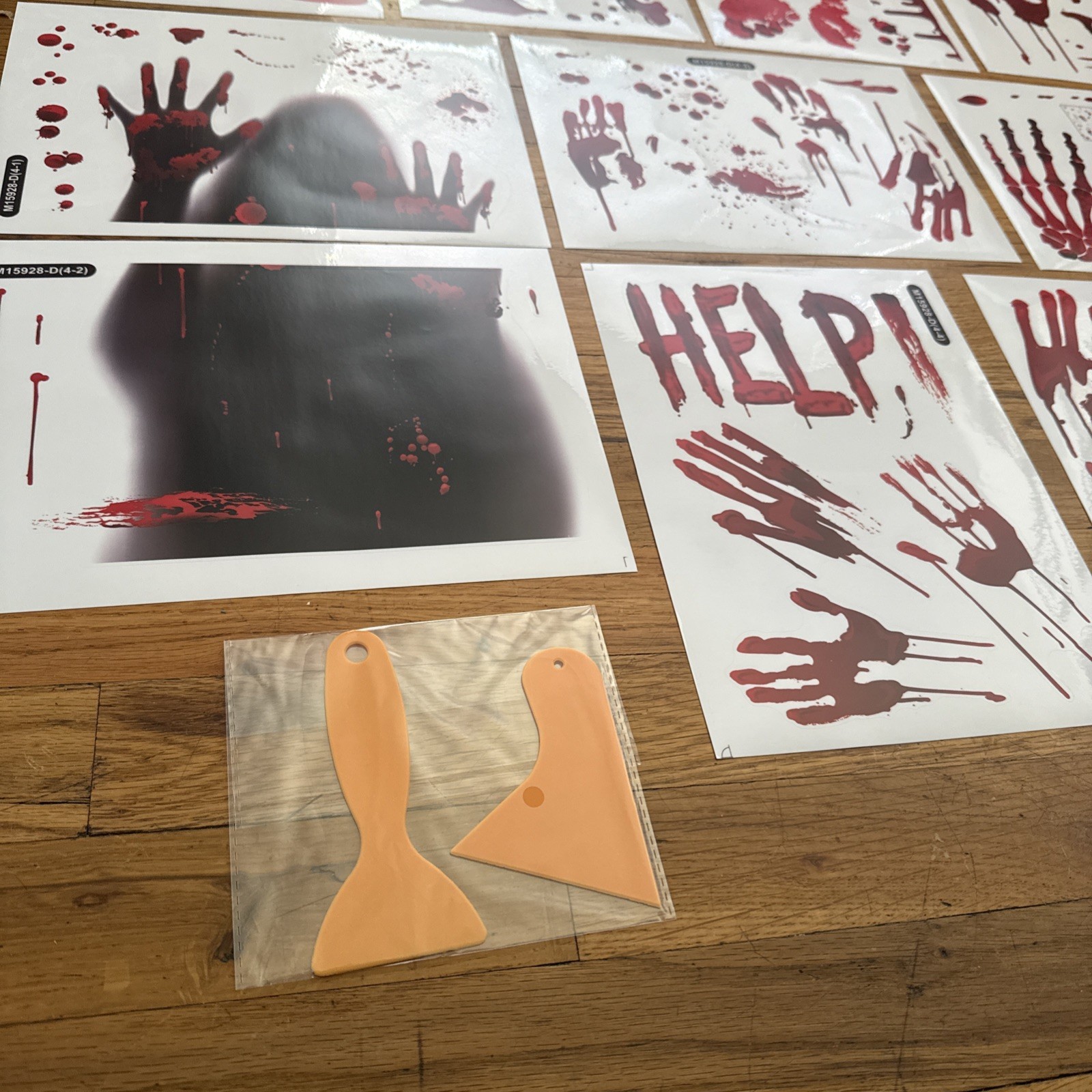 12 sheets of Bloody Handprint Footprint Window Stickers Wall Stickers /Halloween