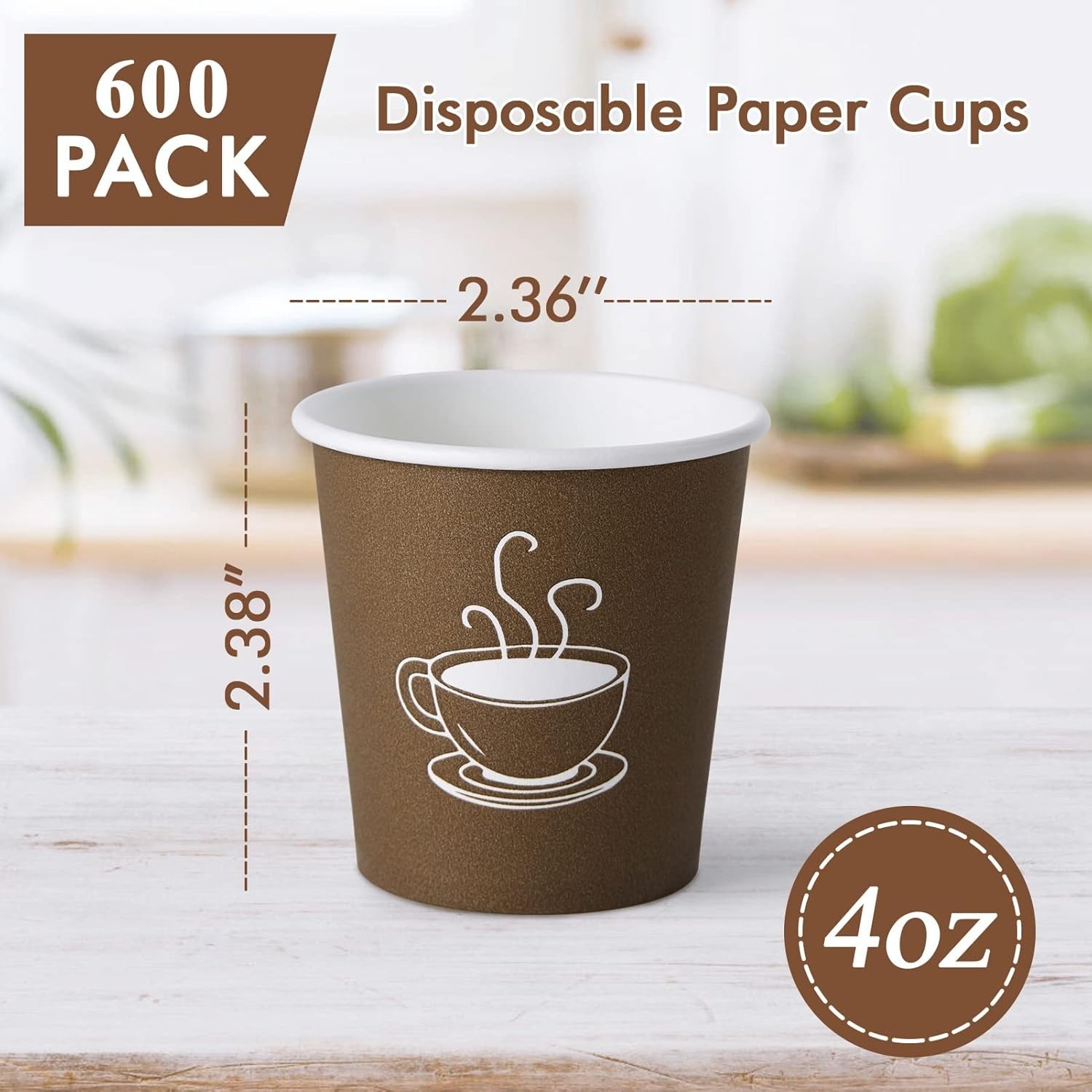600 Pack 4 oz Paper Cups, Small Disposable Coffee Cups, Paper Espresso Cups, …