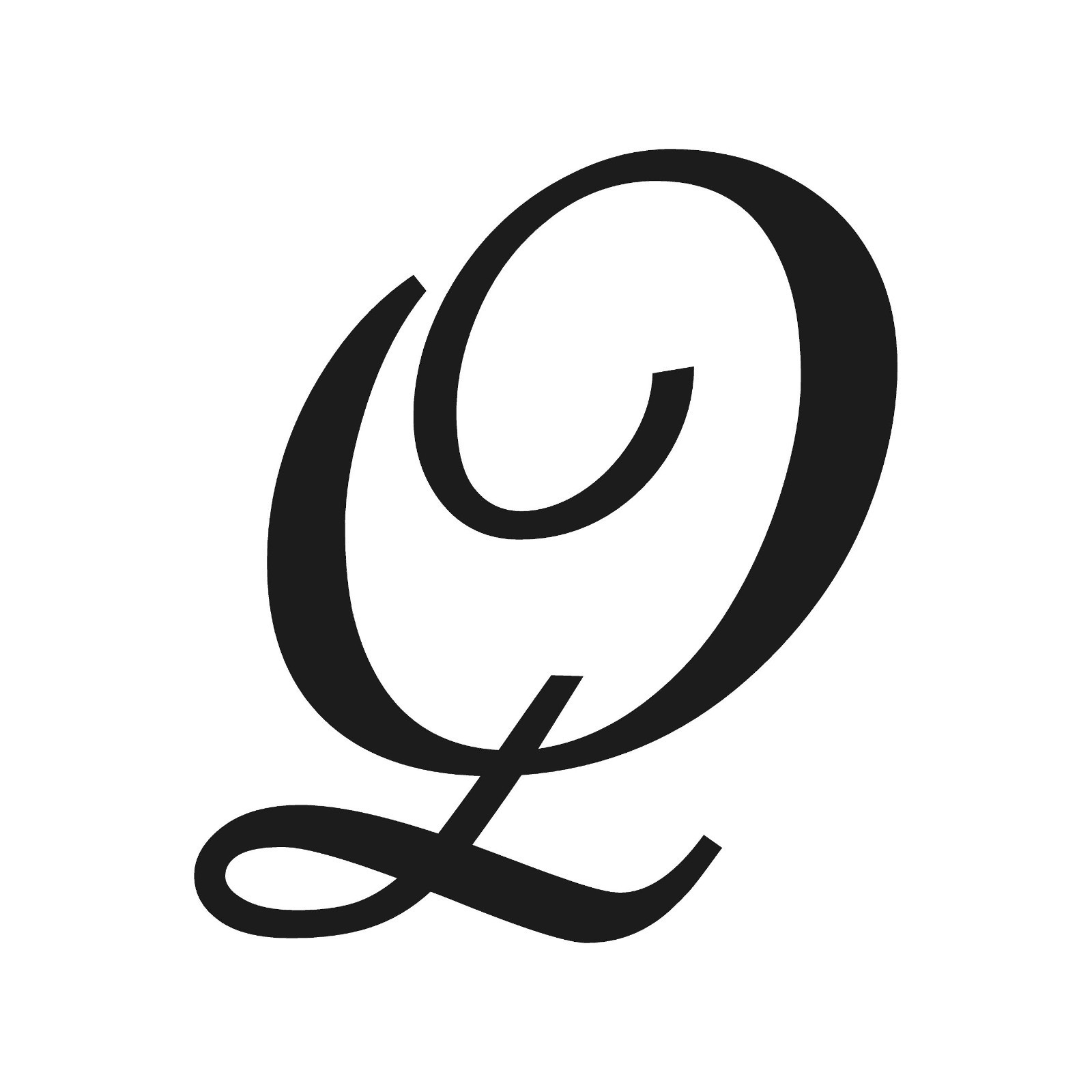 Script Letter Q Initial Font Vinyl Sticker Decal Monogram Elegant