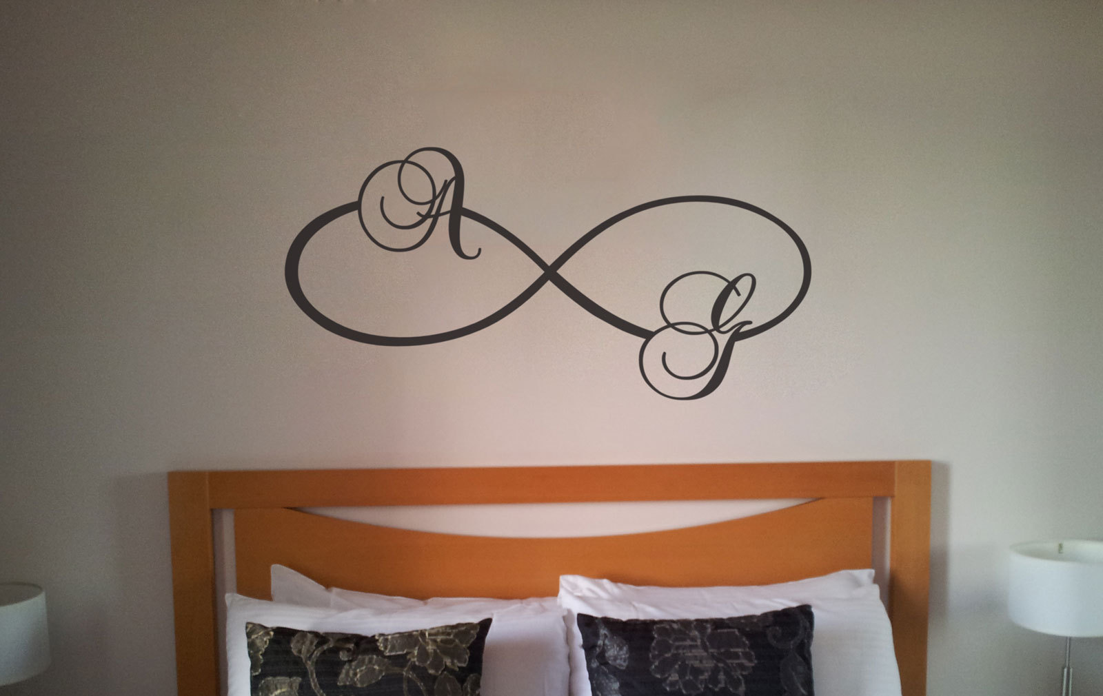 Custom Infinity Symbol Name Initials Wall Art Sticker Tattoo Removable Decal
