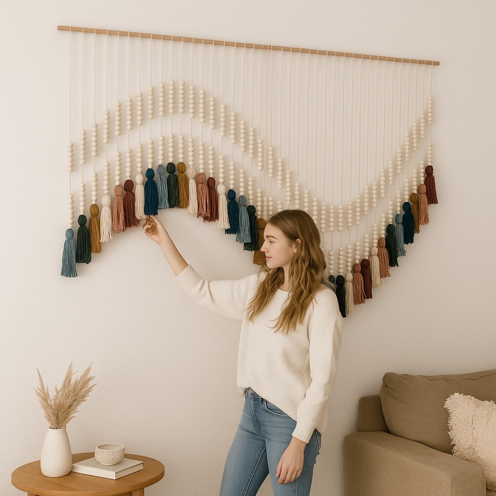 Tiamon Boho Wall Decor – 59" W x 42" L Macrame Wall Hanging Large Tapestry …