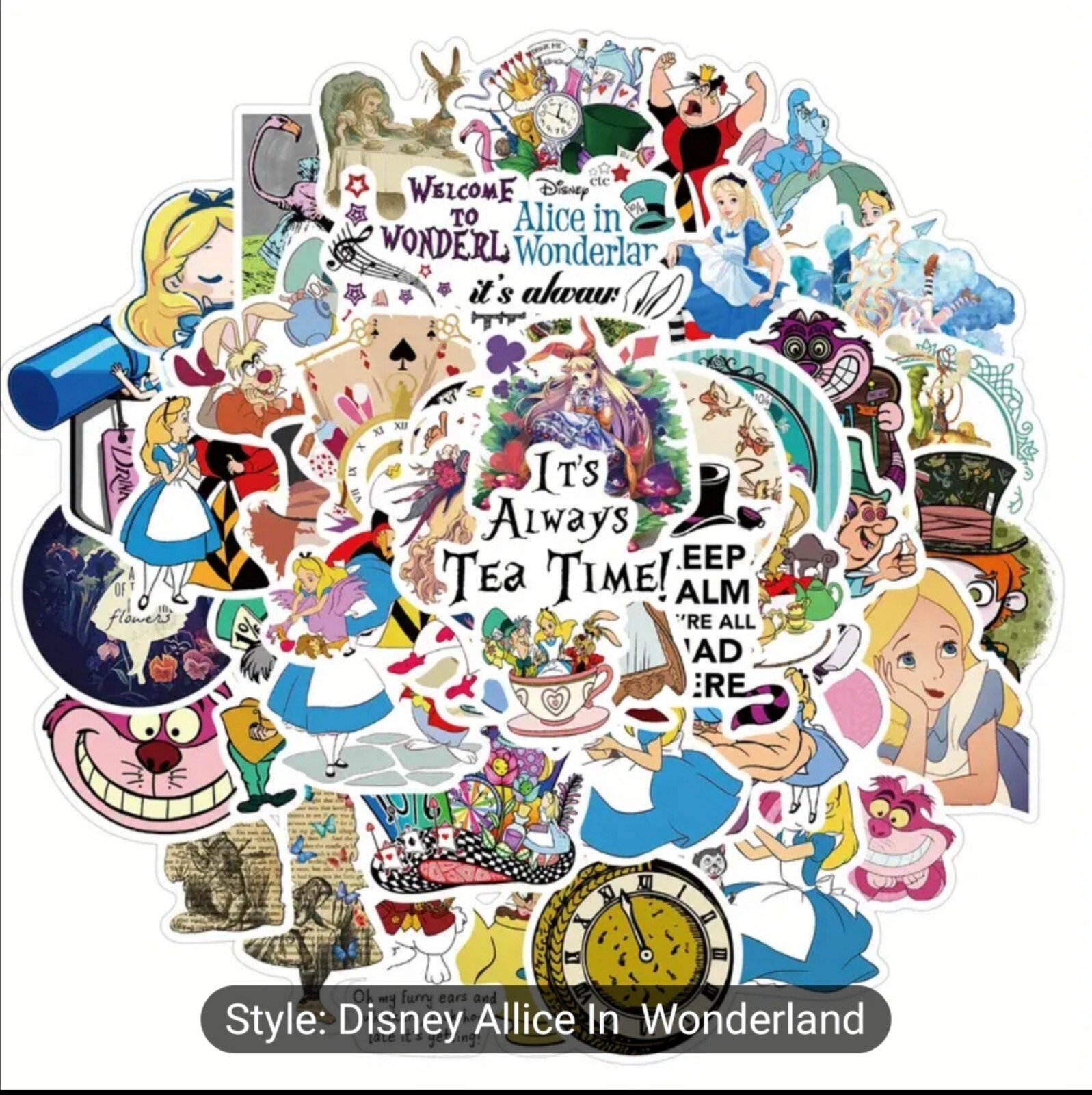 20 PCS Alice In Wonderland 2 Stickers BRAND NEW