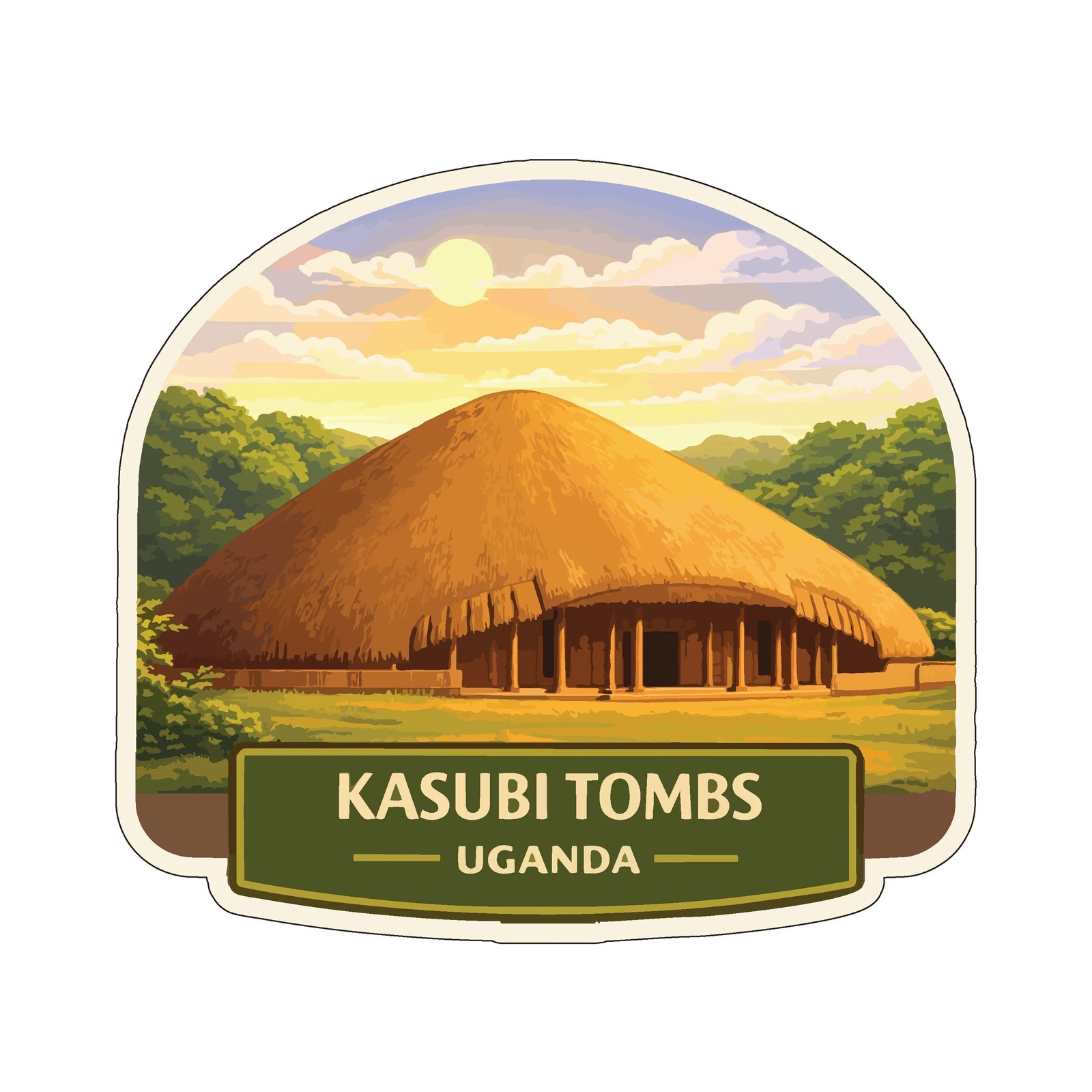 Kasubi Tombs Uganda Sticker Decal Vinyl Die-Cut World Heritage Sites Series