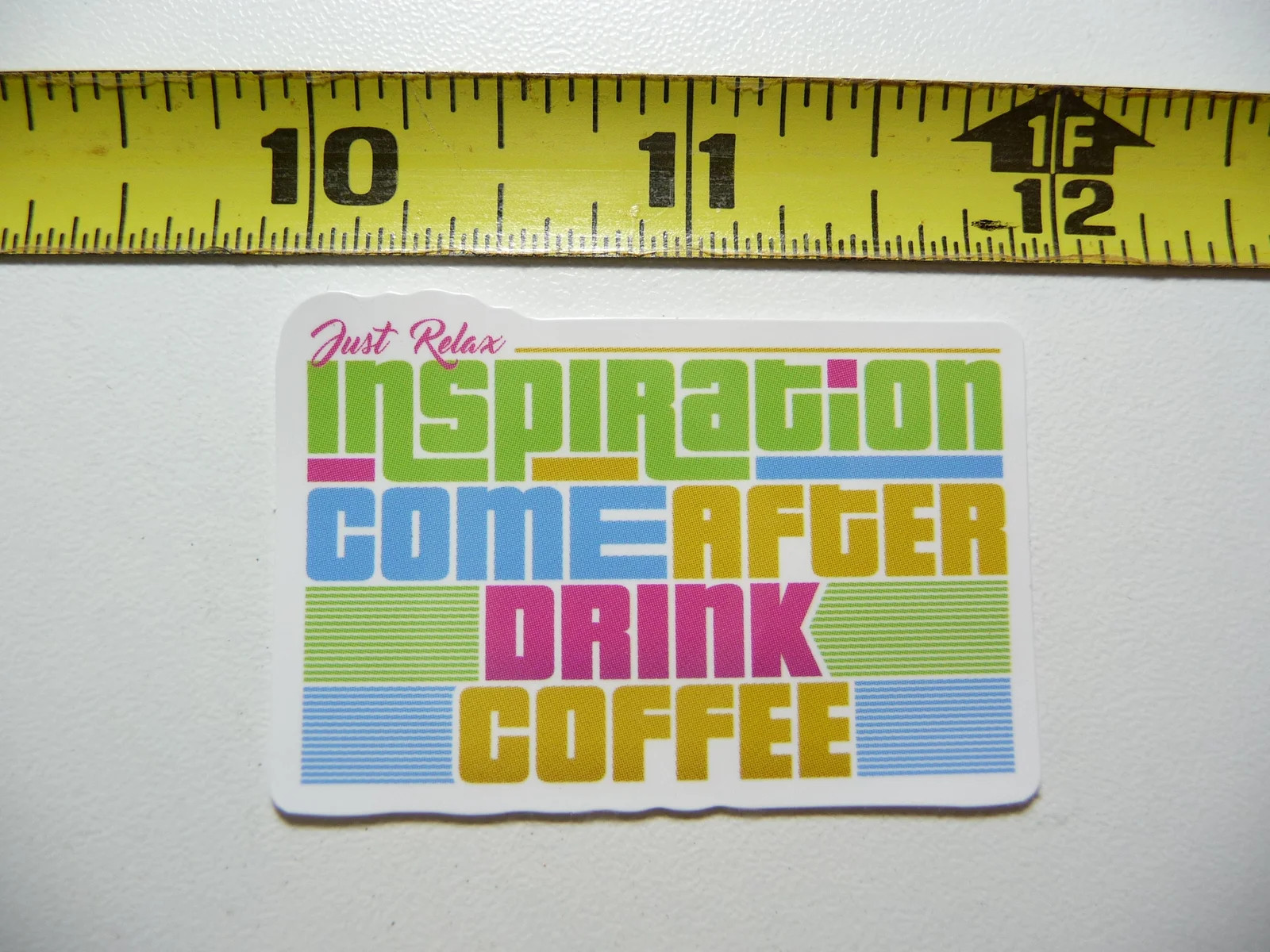 INSPIRATION AFTER COFFEE SMALL STICKER DECAL EXERCISE WEIGHTS WEIGHTLIFTING