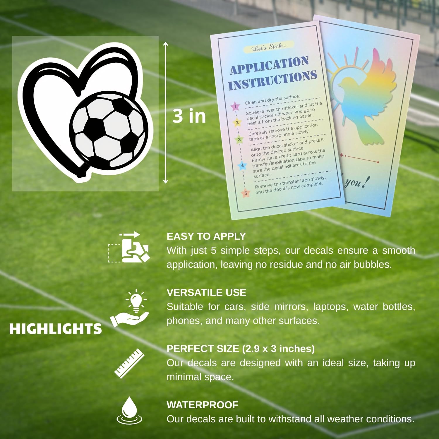TRANGLE 2PCS Soccer Stickers 0103 World Cup Decals