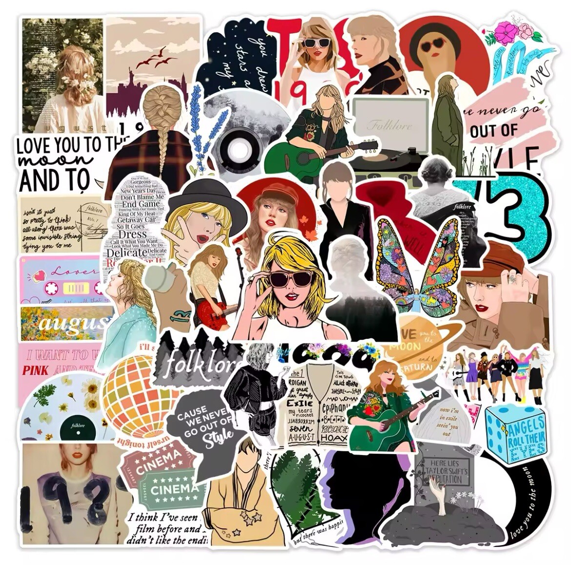 Popstar Girls Tour Stickers 50pk Mixed Popstar Eras Stickers Fun FREE SHIPPING