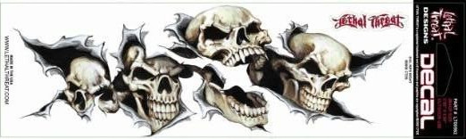 NEW LETHAL THREAT EVIL RIPS RIGHT SIDE STICKER 3"x10" LT00562