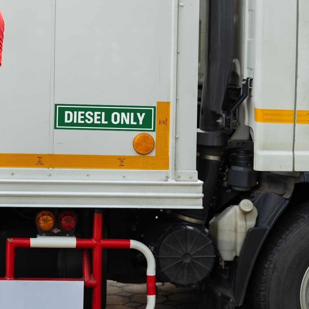 3-Pack Diesel Only Green Fuel Vinyl Decal Truck Gas Cap Sticker 6"x1.5"