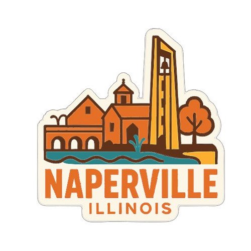 Naperville Illinois Sticker Decal Vinyl Die-Cut City Skyline Landmark Design