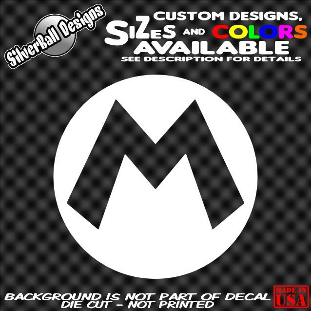 Mario M Custom Vinyl sticker NES Laptop Car Window Switch Nintendo SNES Pokemon