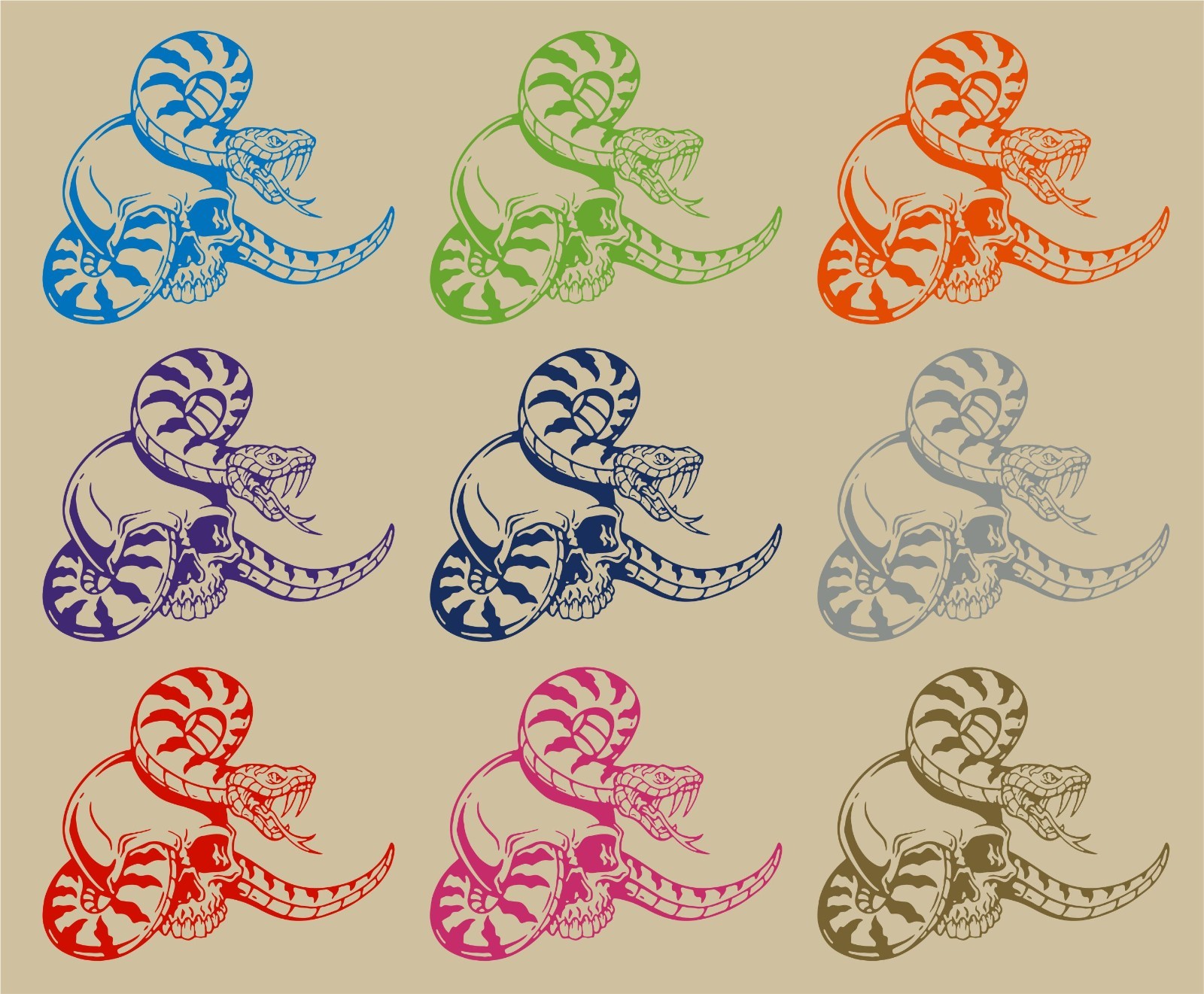 Snake Skull Serpent Car Truck Window Laptop Vinyl Decal Sticker