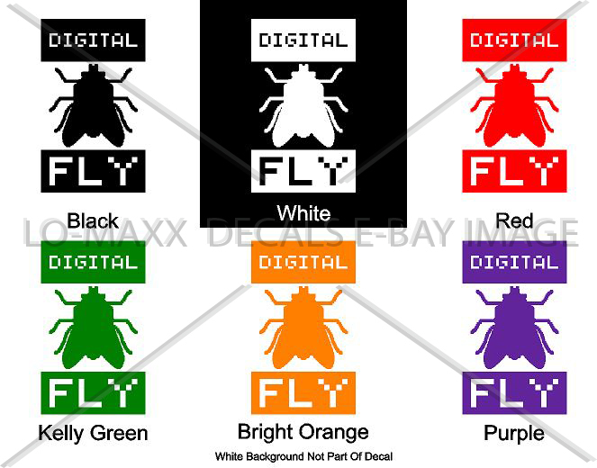 Digital Fly Custom Art Graphic Design Various Colors & Sizes Die Cut Vinyl Decal
