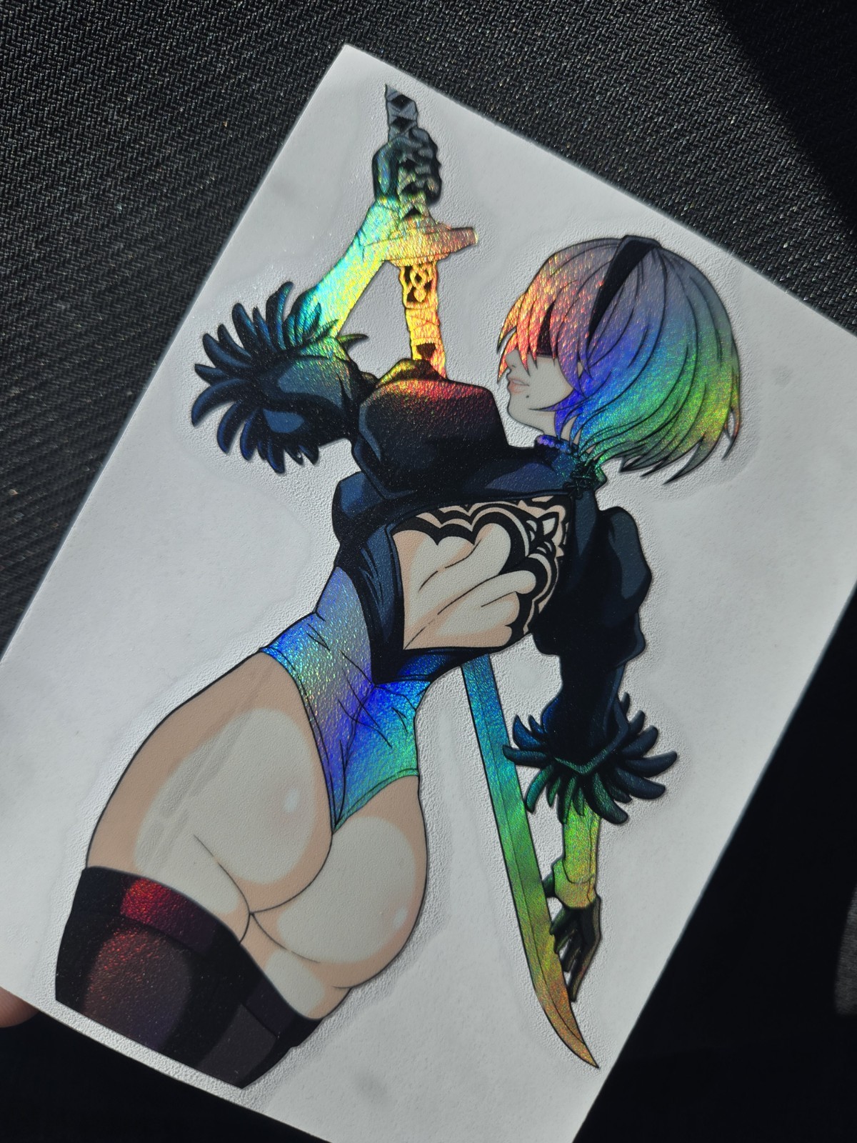 6" Spotholographic Weatherproof Waifu Vinyl Sticker 2b Nier