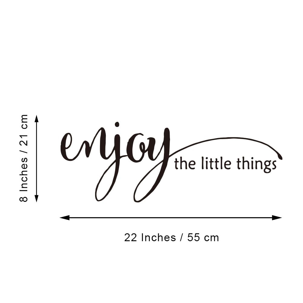 Enjoy the Little Things – Pure Balck Vinyl Wall Decal Quotes Art Letters Hand…