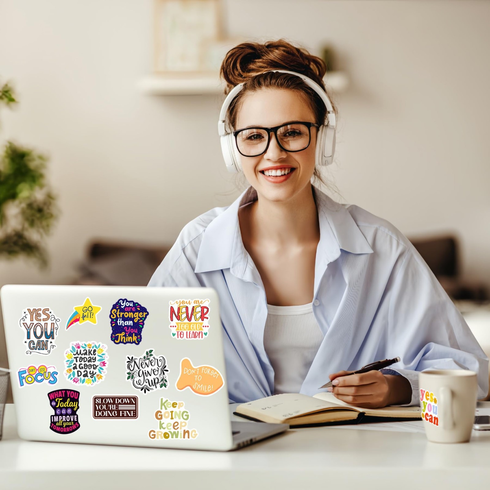 Inspirational Stickers for Adults Teens Kids, 100PCS Waterproof Motivational Wor