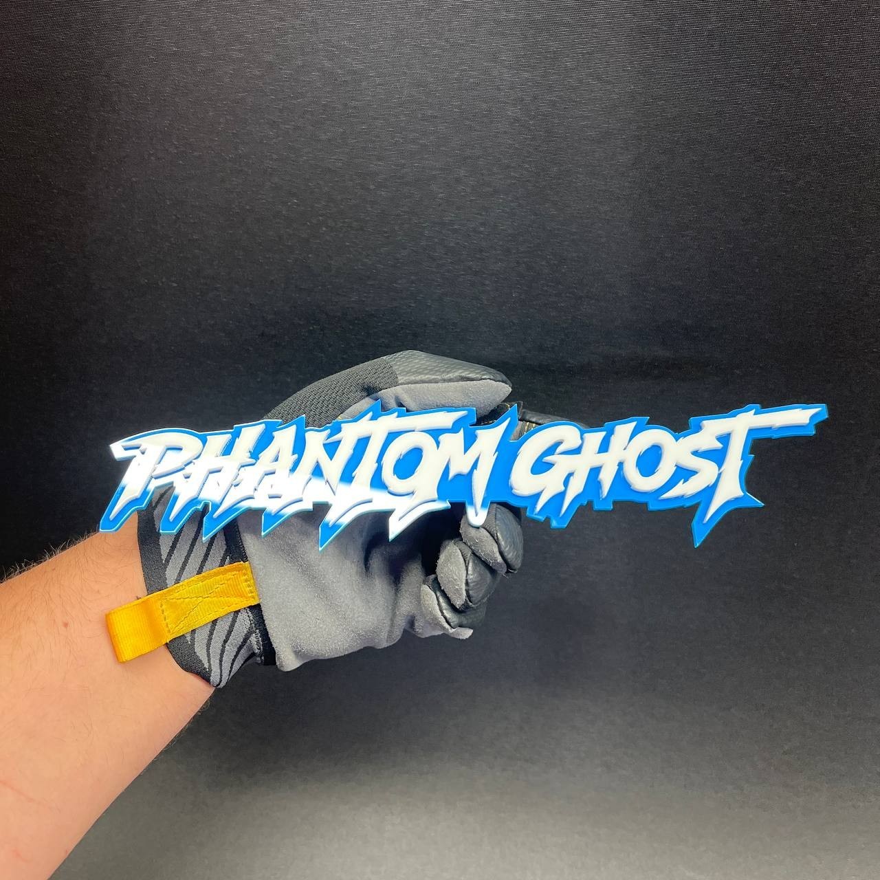 1x Phantom Ghost Custom Text 3D Acrylic Car Emblem Badge Multicolor Laser Cut