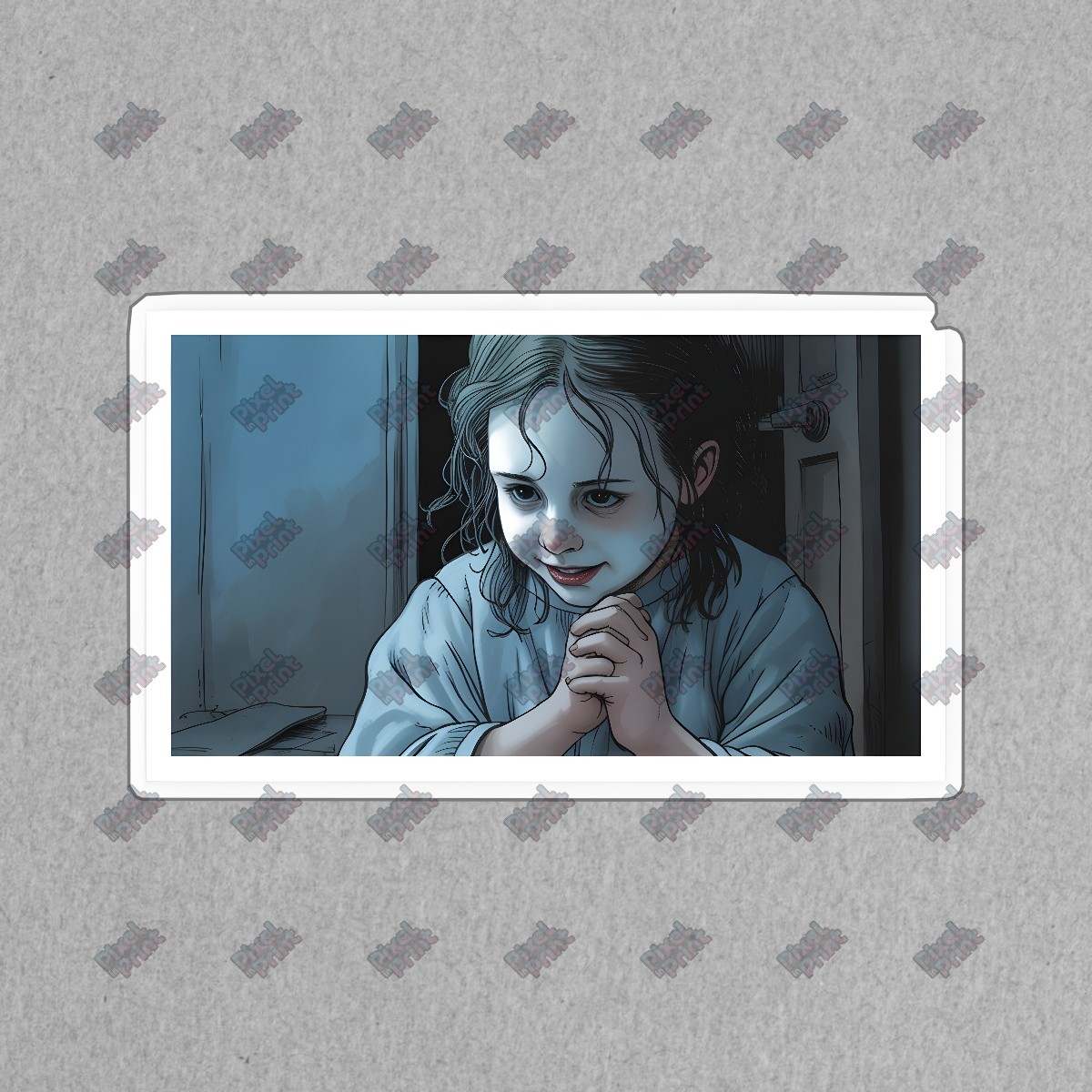 Eerie Ghostly Girl Art Print Supernatural Decor for Horror Movie Fans #19100