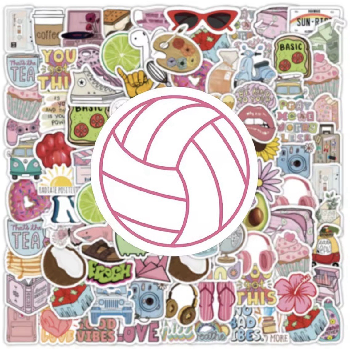 Girlie Summer Fun Style Stickers 100pc Fresh Fun Cartoon Stickers FREE SHIPPING