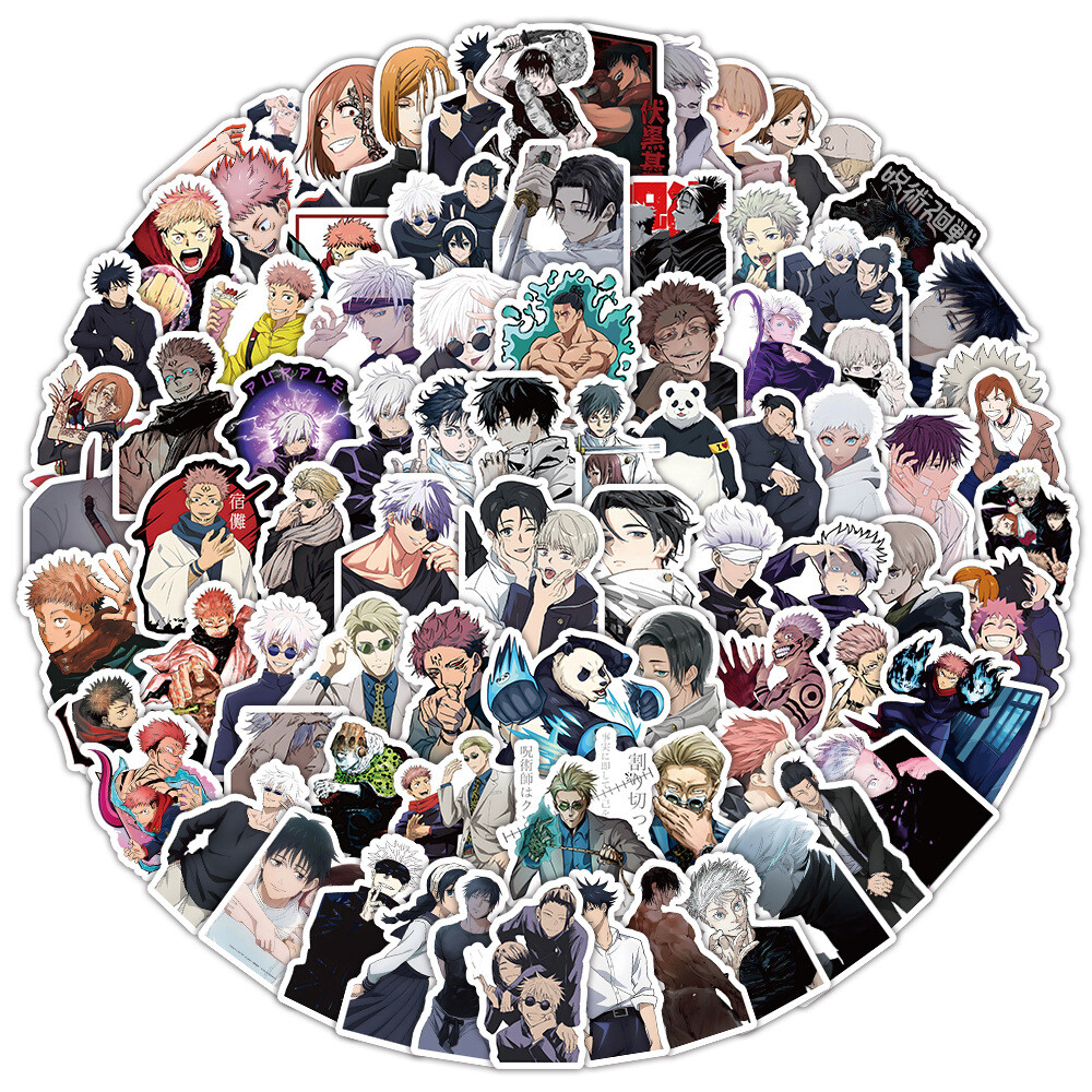 100Pcs Jujutsu Kaisen Anime Cartoon Sticker for Adults Teens Girls Water Bottles