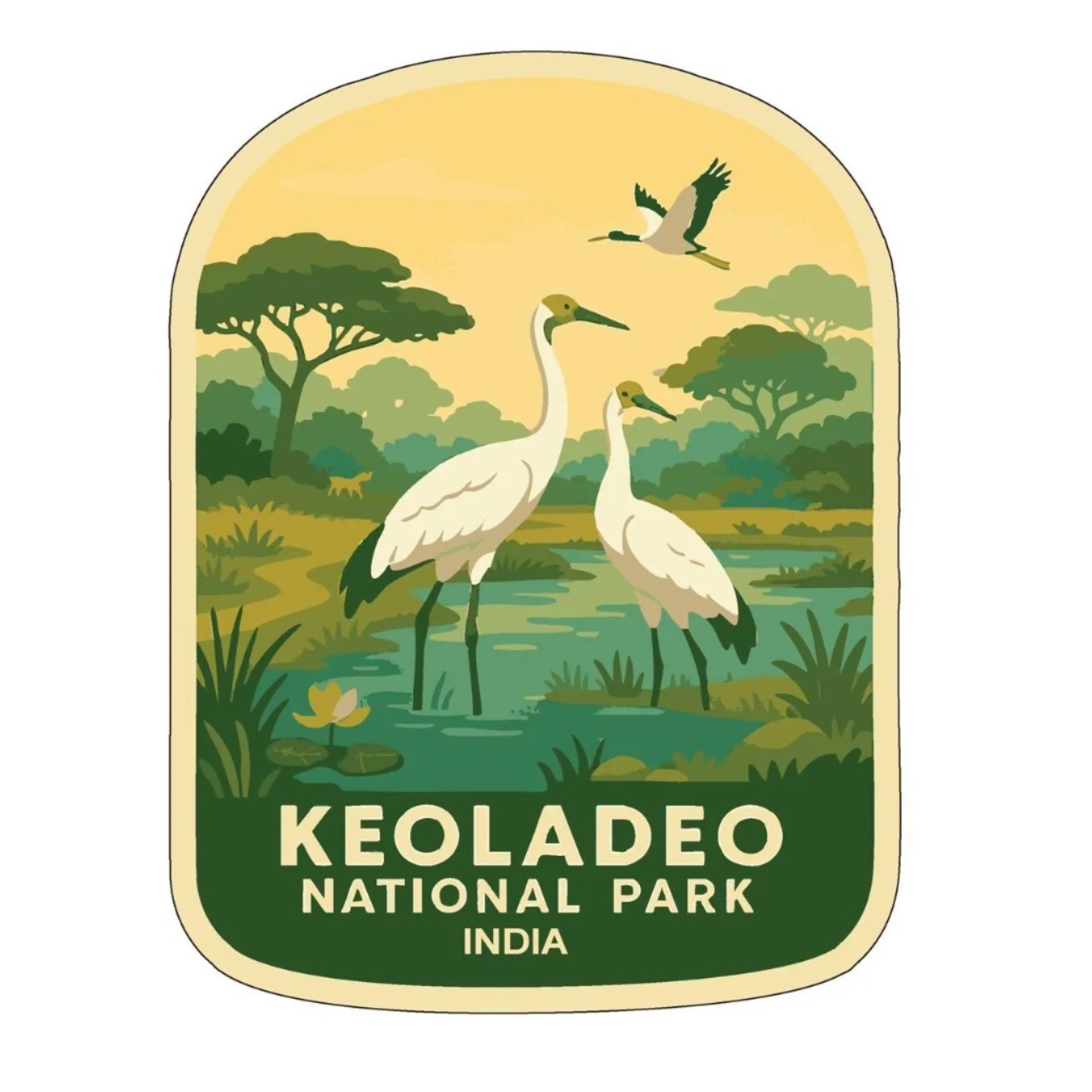 Keoladeo India Iron On Heat Transfer Vinyl HTV Die-Cut World National Parks