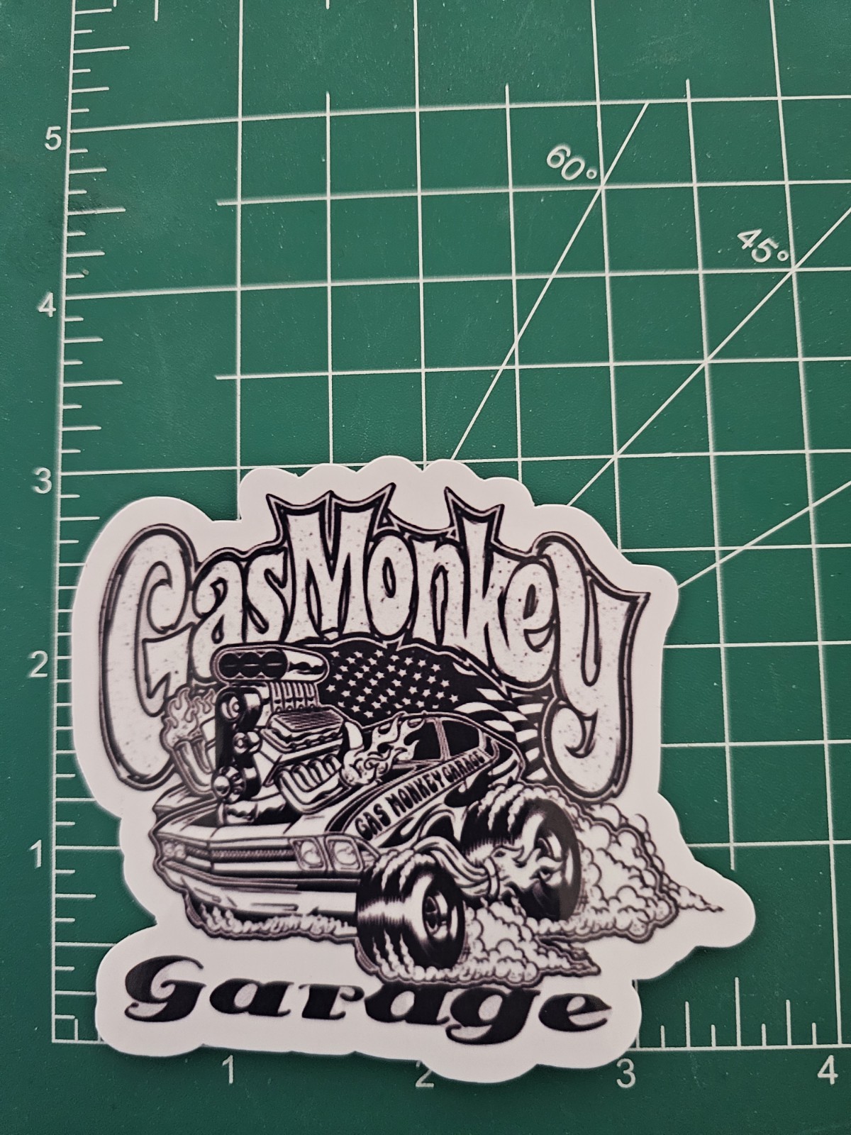 Black And White Monkey Garage Hot Rod Sticker