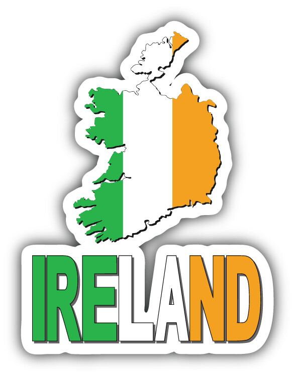 Ireland Map Flag Slogan Car Bumper Sticker Decal